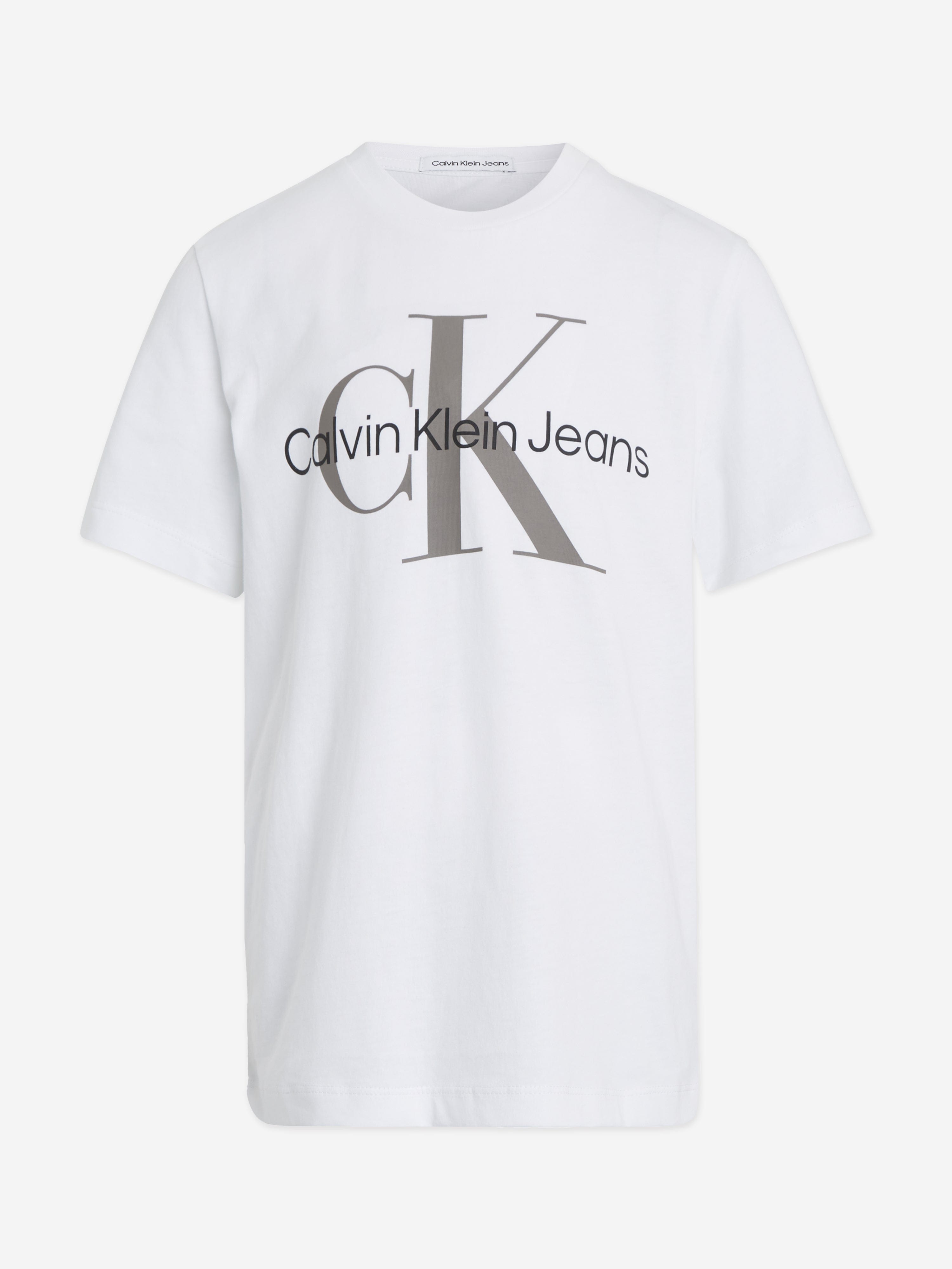 Calvin Klein Kids Monogram Logo T-Shirt in White Discount Best Place