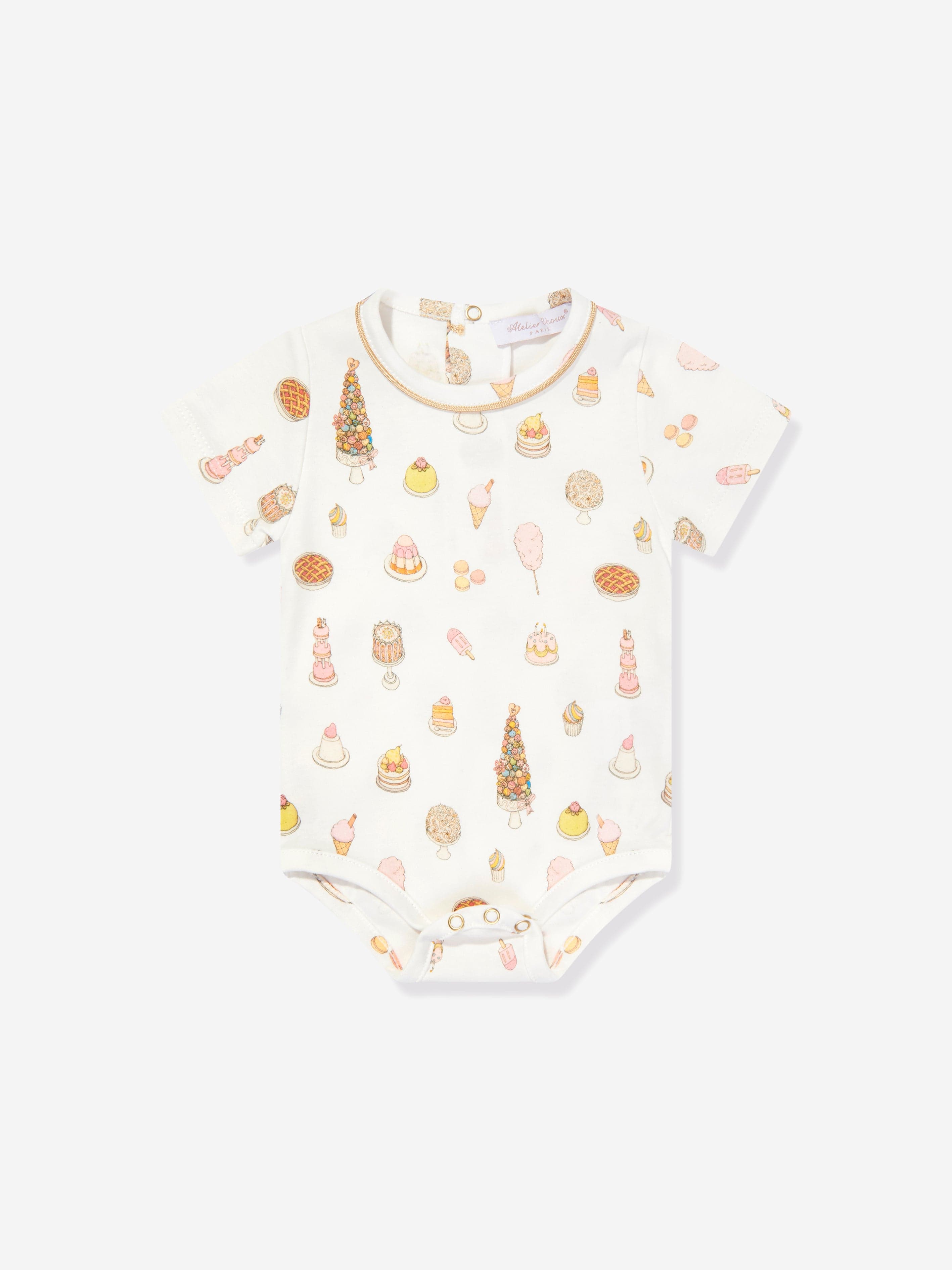 Atelier Choux Baby Classic Bodysuit in White Sale Outlet