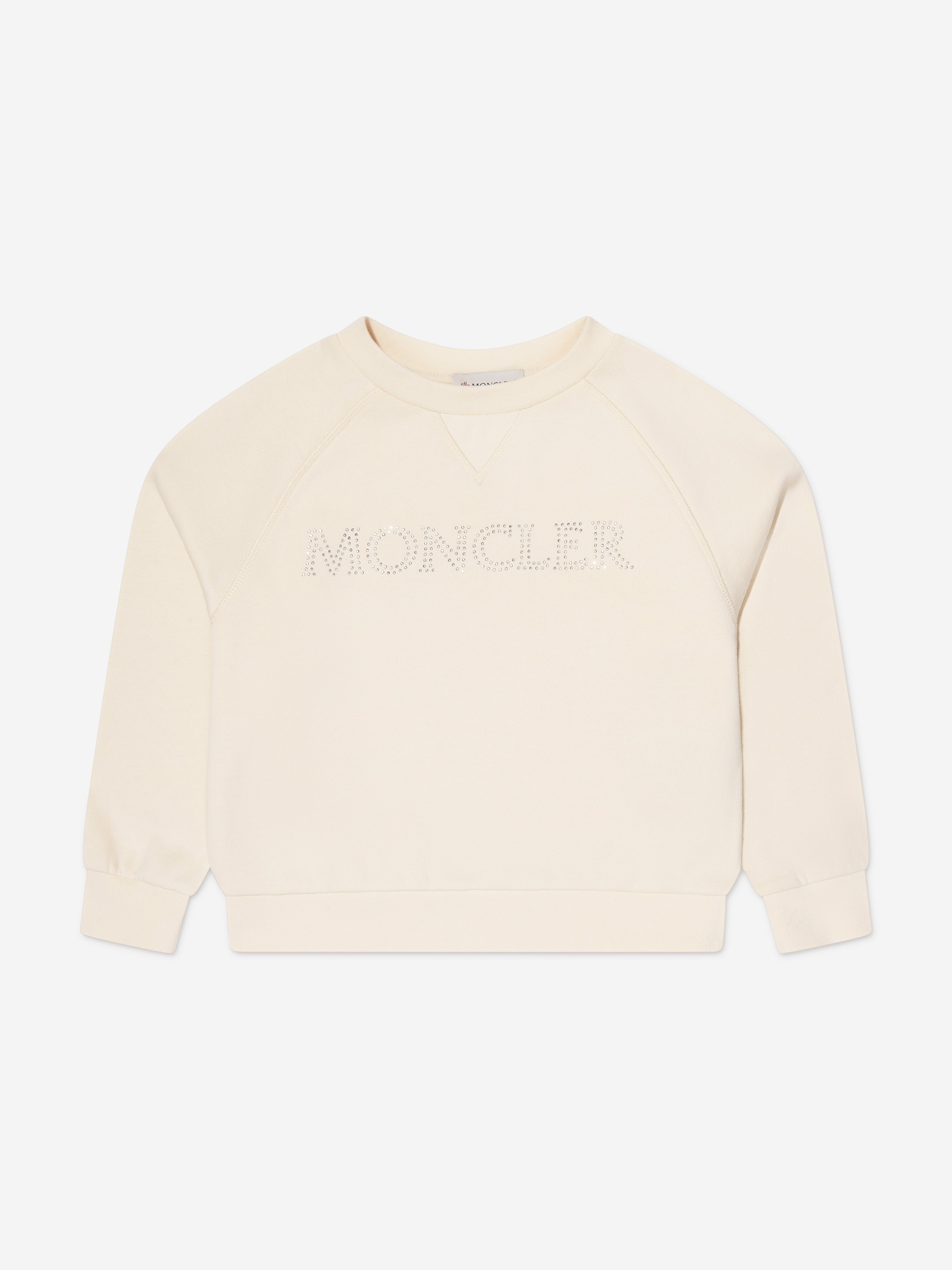 Moncler Enfant Girls Logo Sweatshirt in Ivory Clearance 2025
