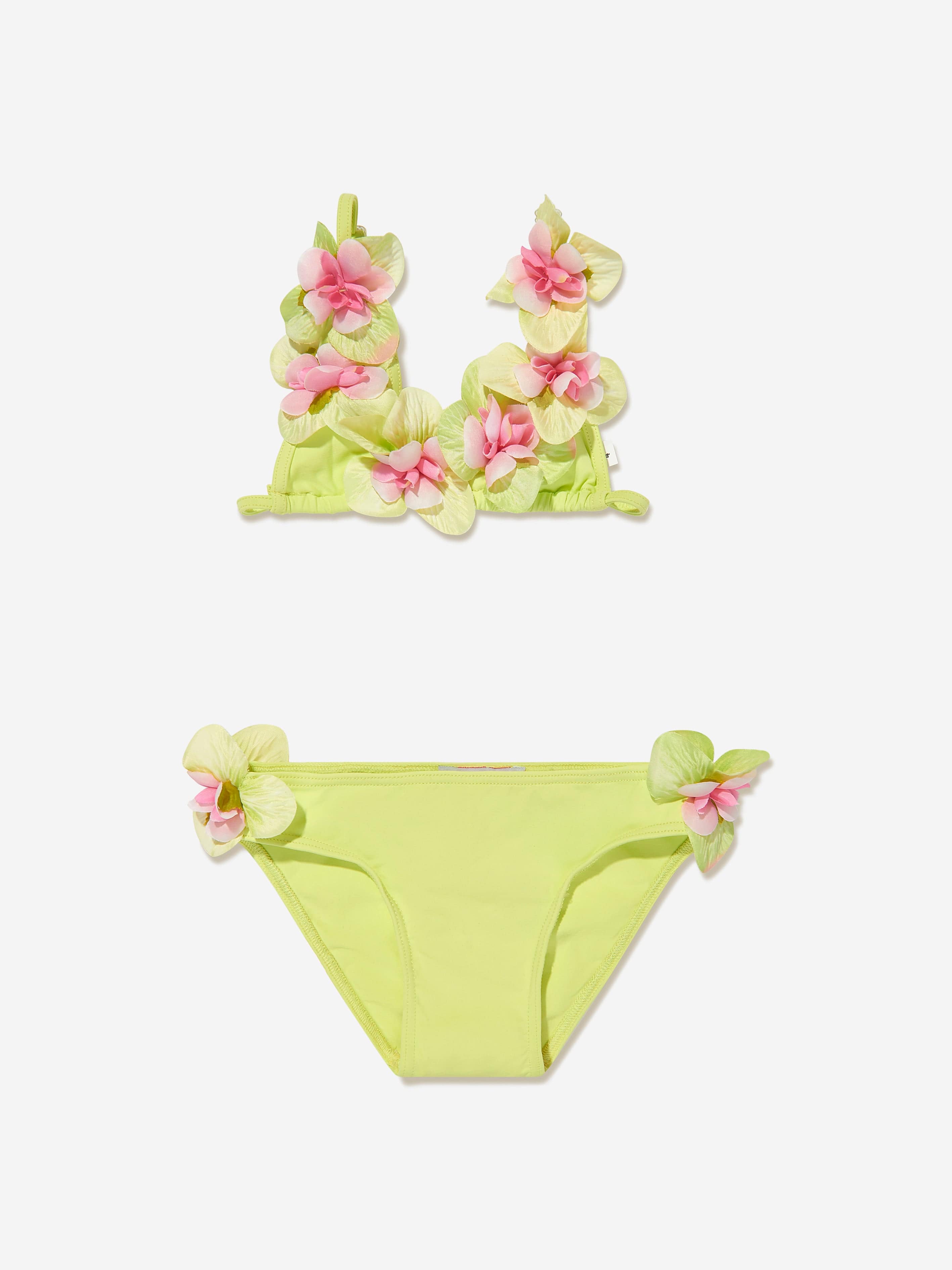 Selini Action Girls Flower Bikini in Green Online Cheap Pice