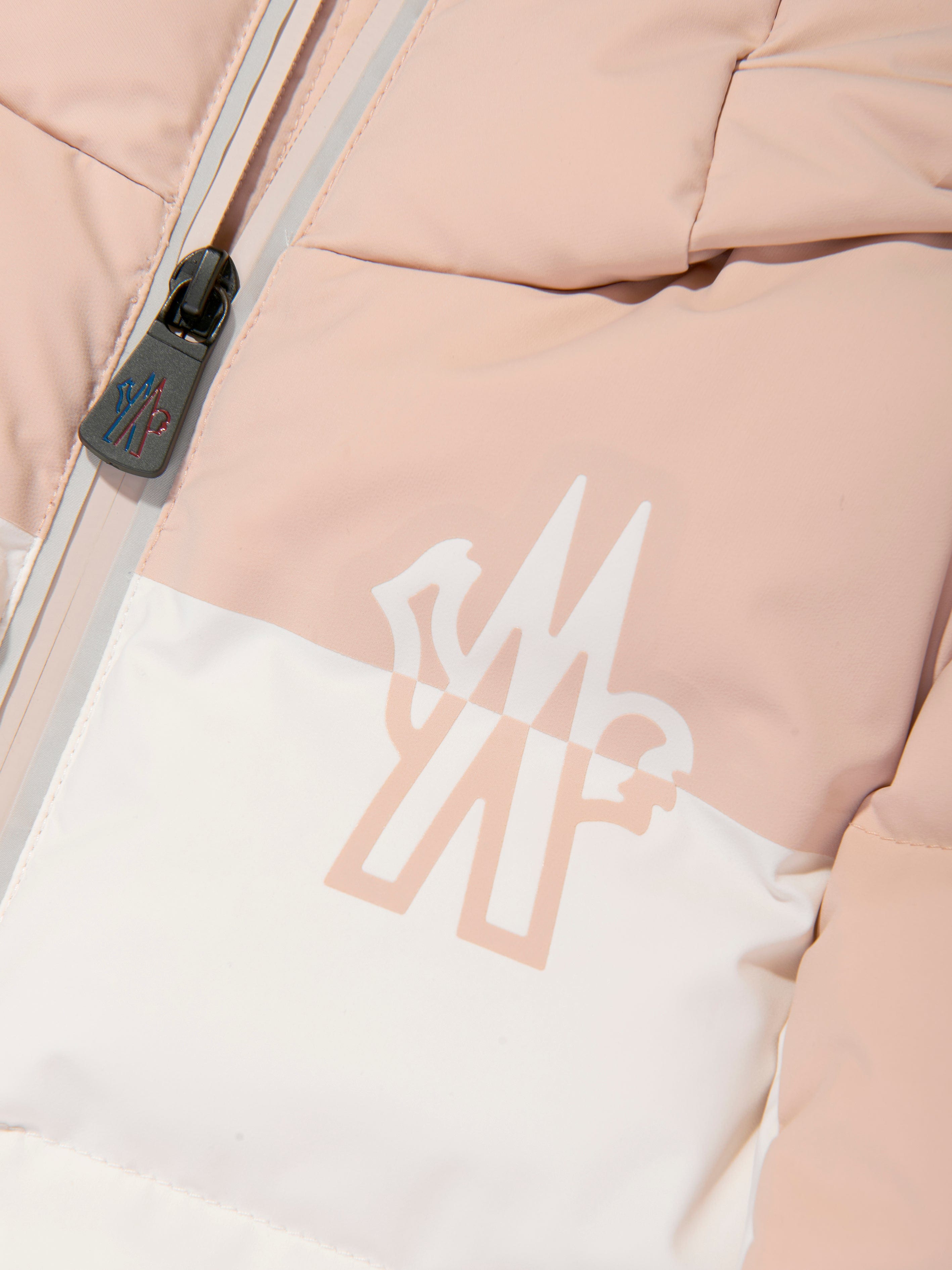 Moncler Enfant Girls Grenoble Down Padded Ski Suit in Pink Inexpensive