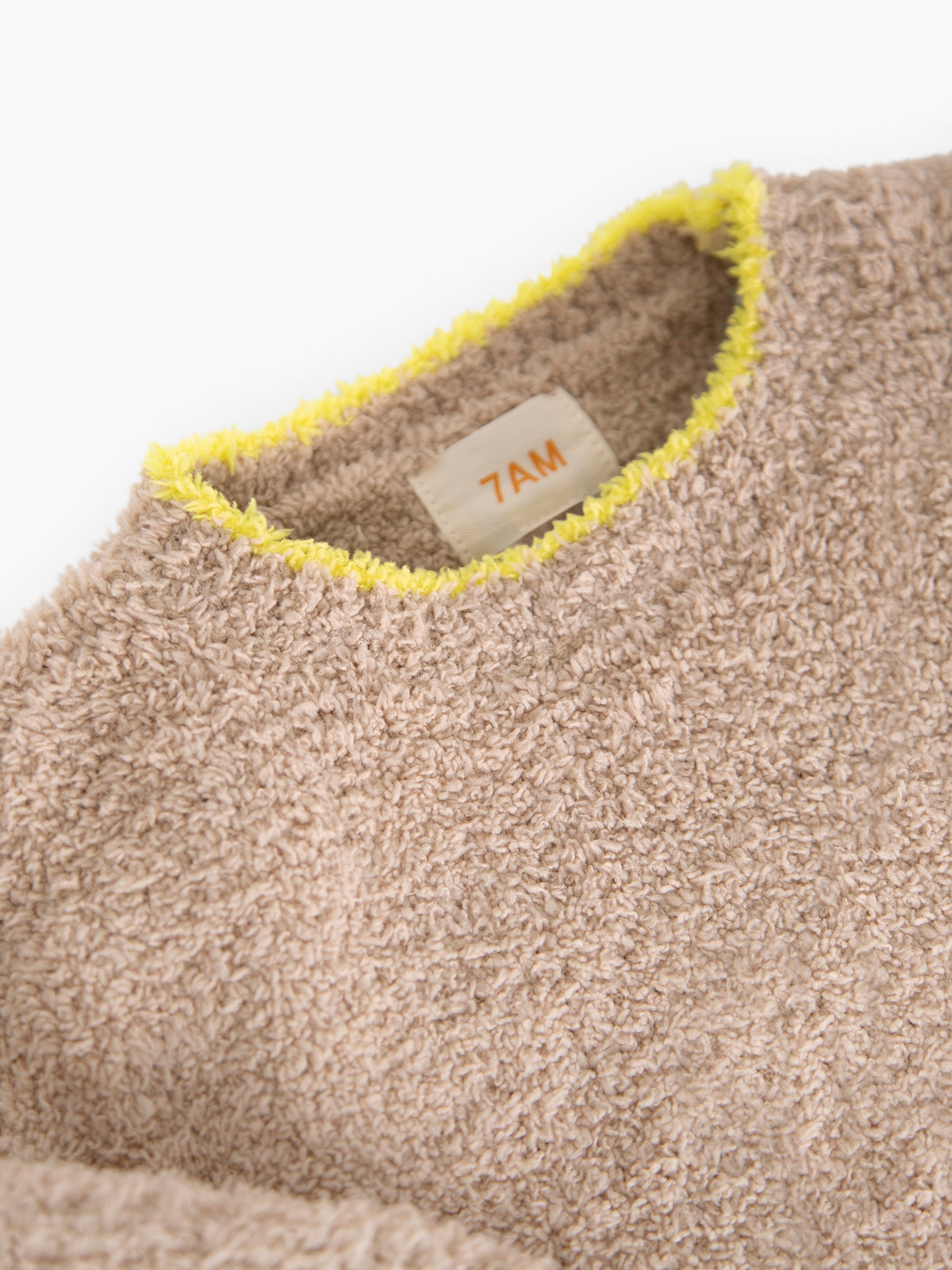 7AM Enfant Baby Fuzzy Boxy Sweater in Beige Authentic Cheap Pice