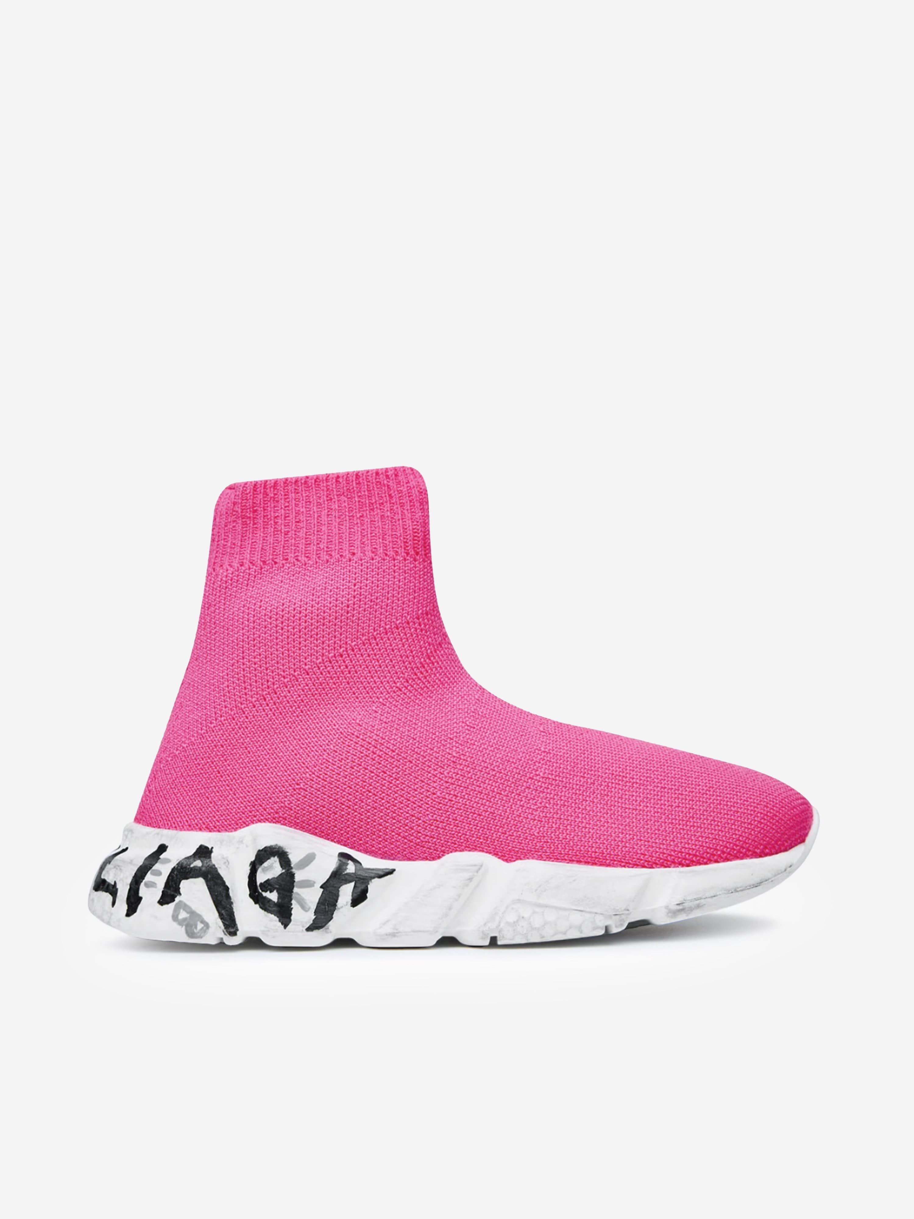 Balenciaga Kids Sole Graffiti Speed Trainers in Pink Clearance Good Selling