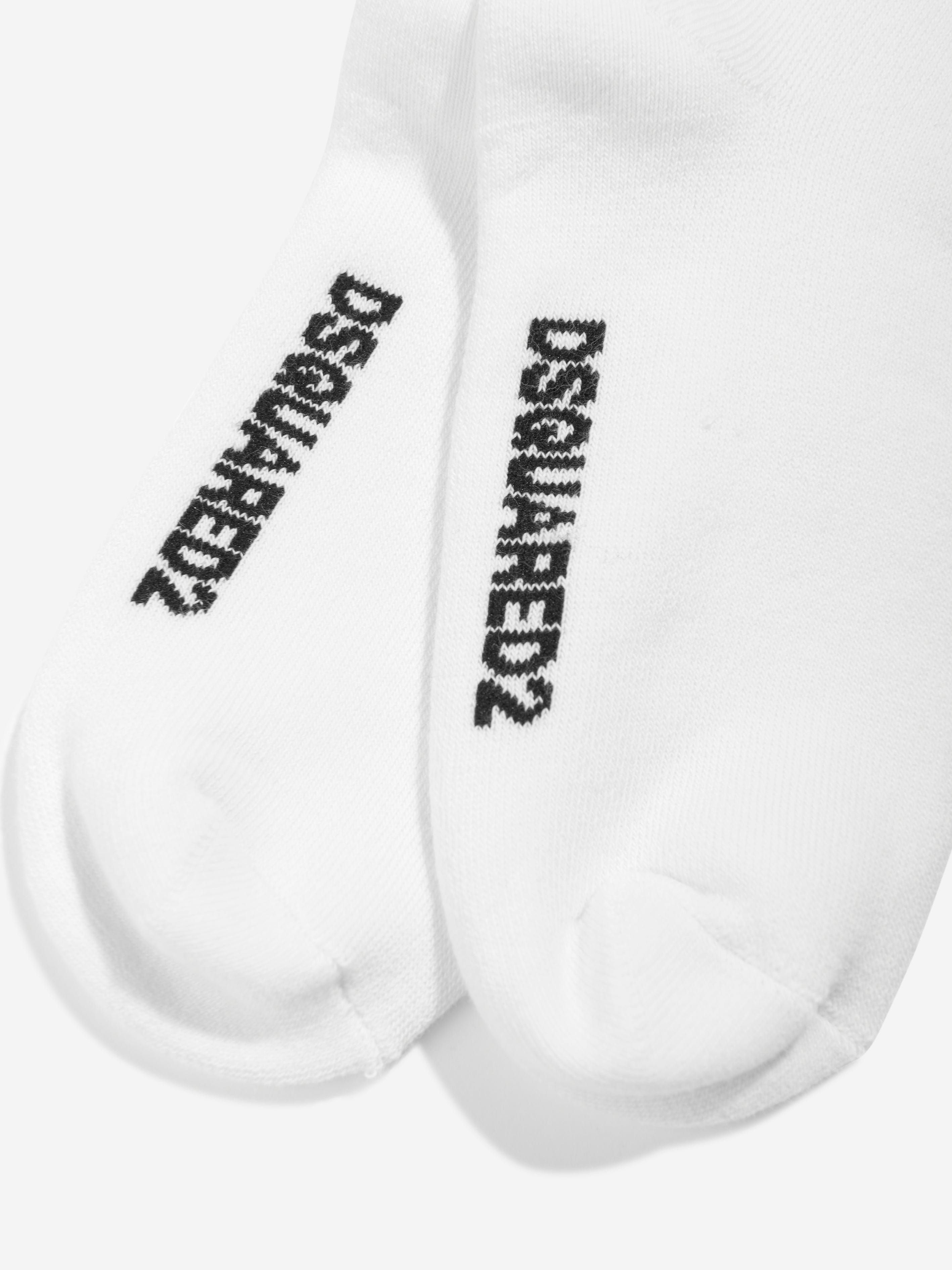 Dsquared2 Kids Icon Logo Socks in White Cheap Buy Authentic