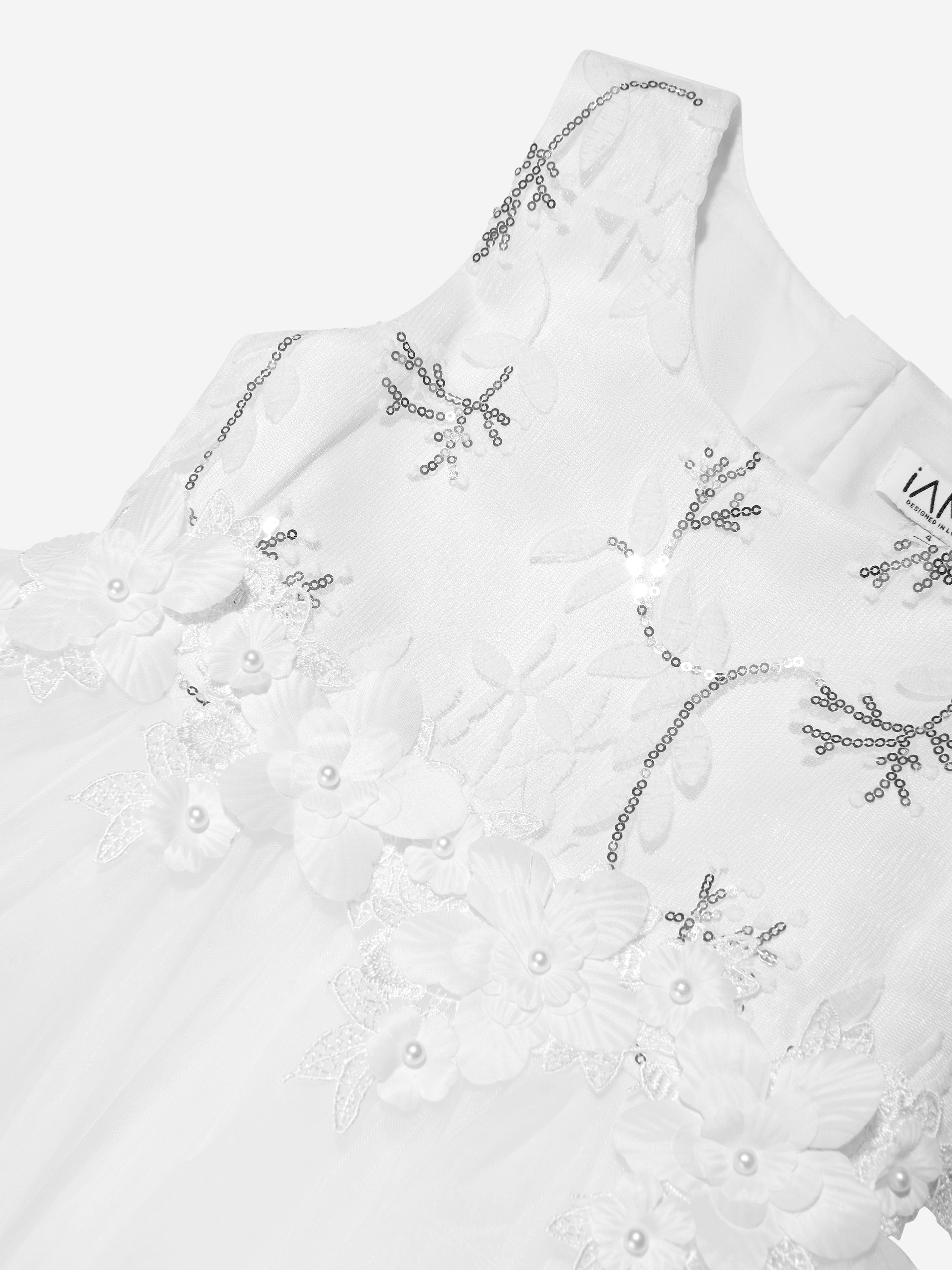 iAMe Girls Tulle Dress in White Free Shipping Low Pice