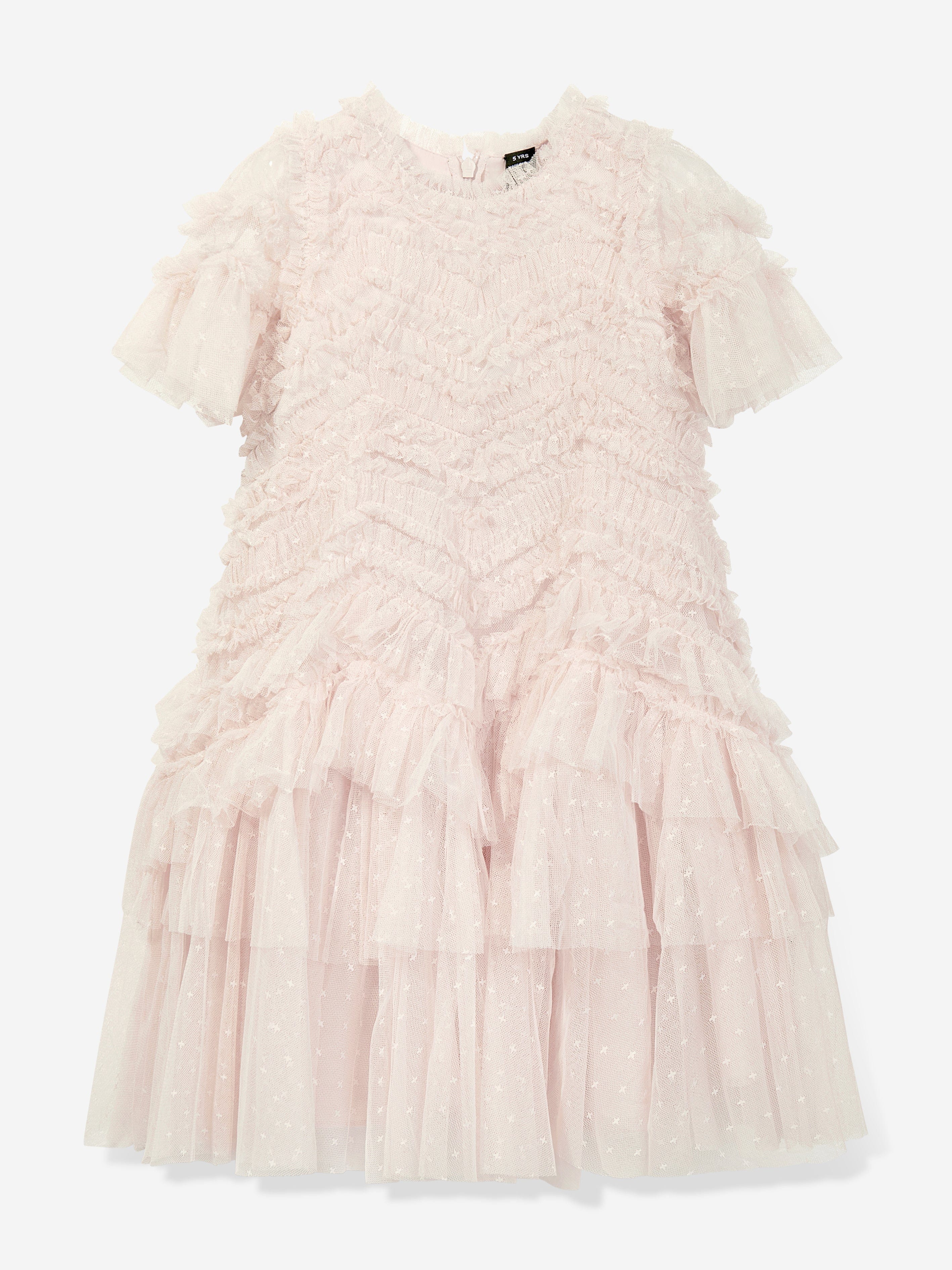 Needle & Thread Girls Elia Tulle Dress in Pink Sale Fast Delivery