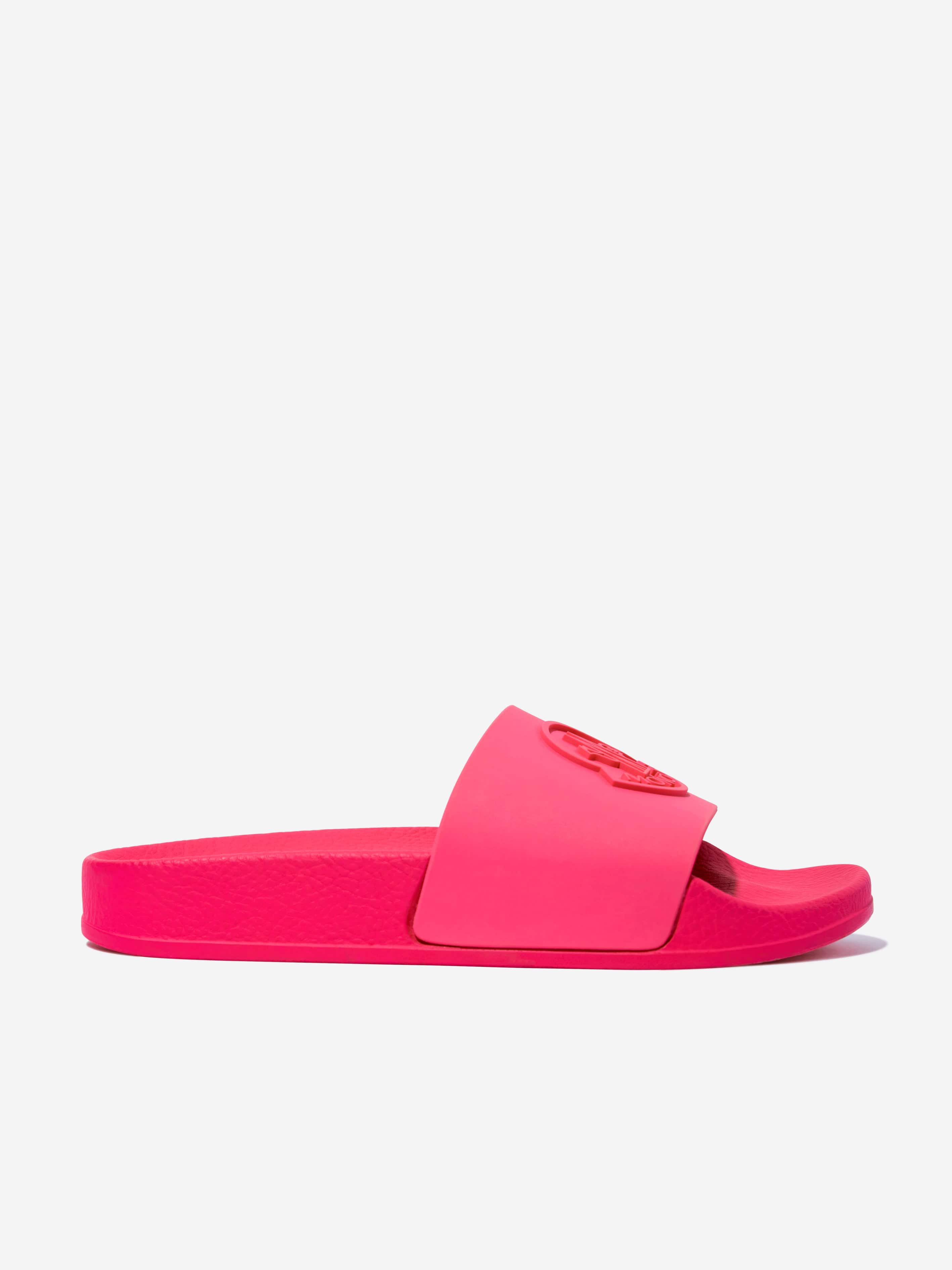Moncler Enfant Girls Petit Basile Sliders in Pink Free Shipping Visit