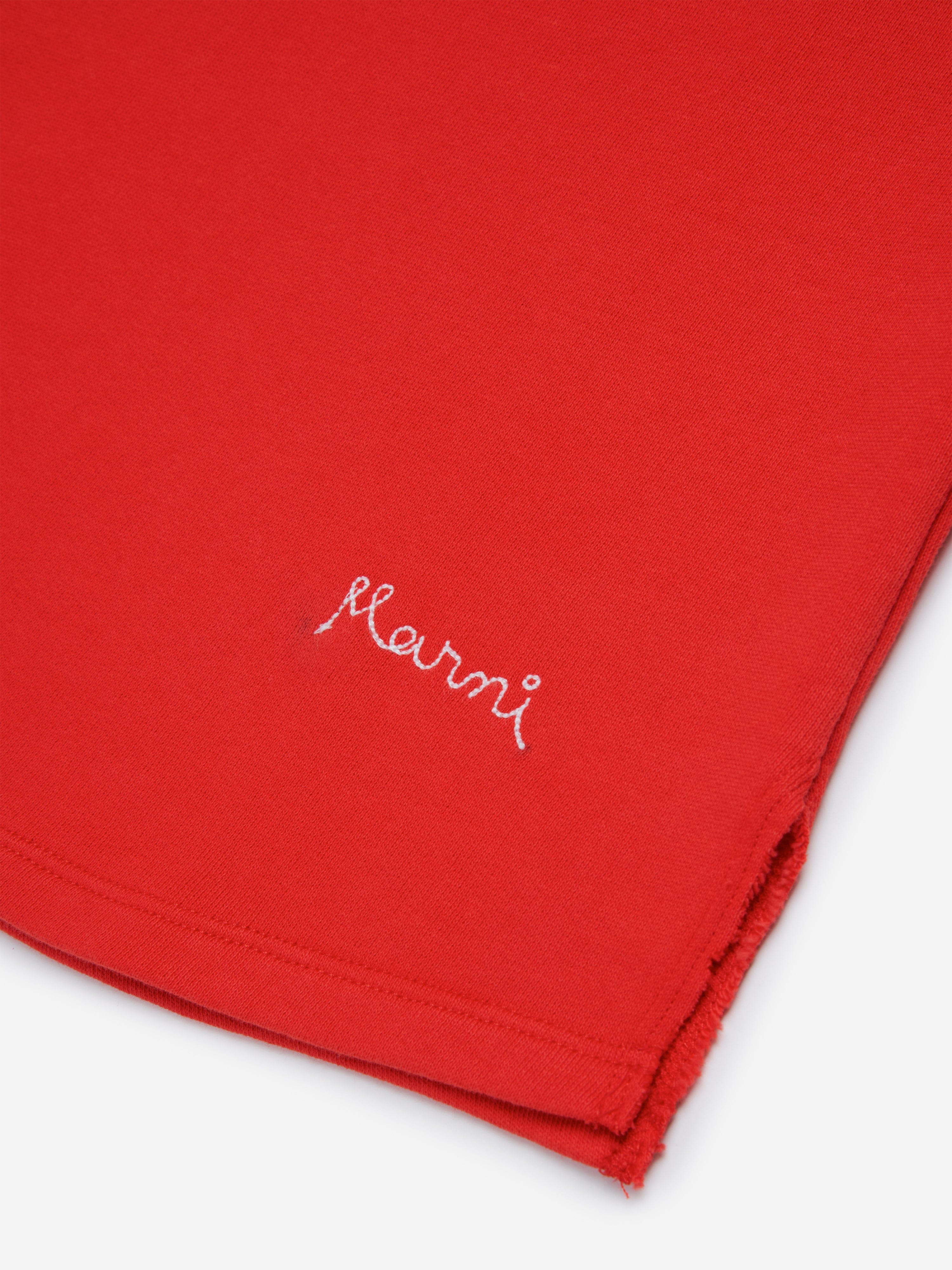 MARNI Girls Applique Dress in Red Discount Wiki