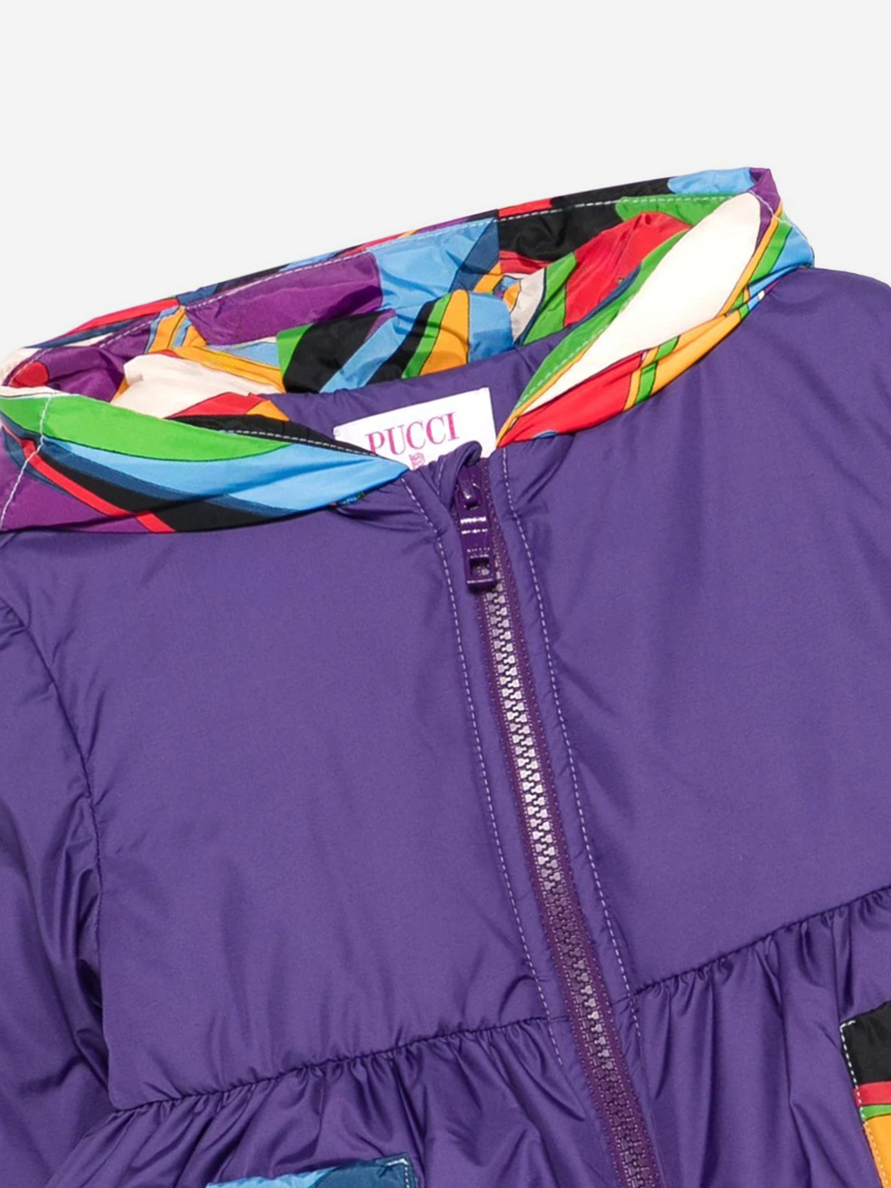 Pucci Baby Girls Puffer Jacket in Purple Buy Cheap Fashion Style