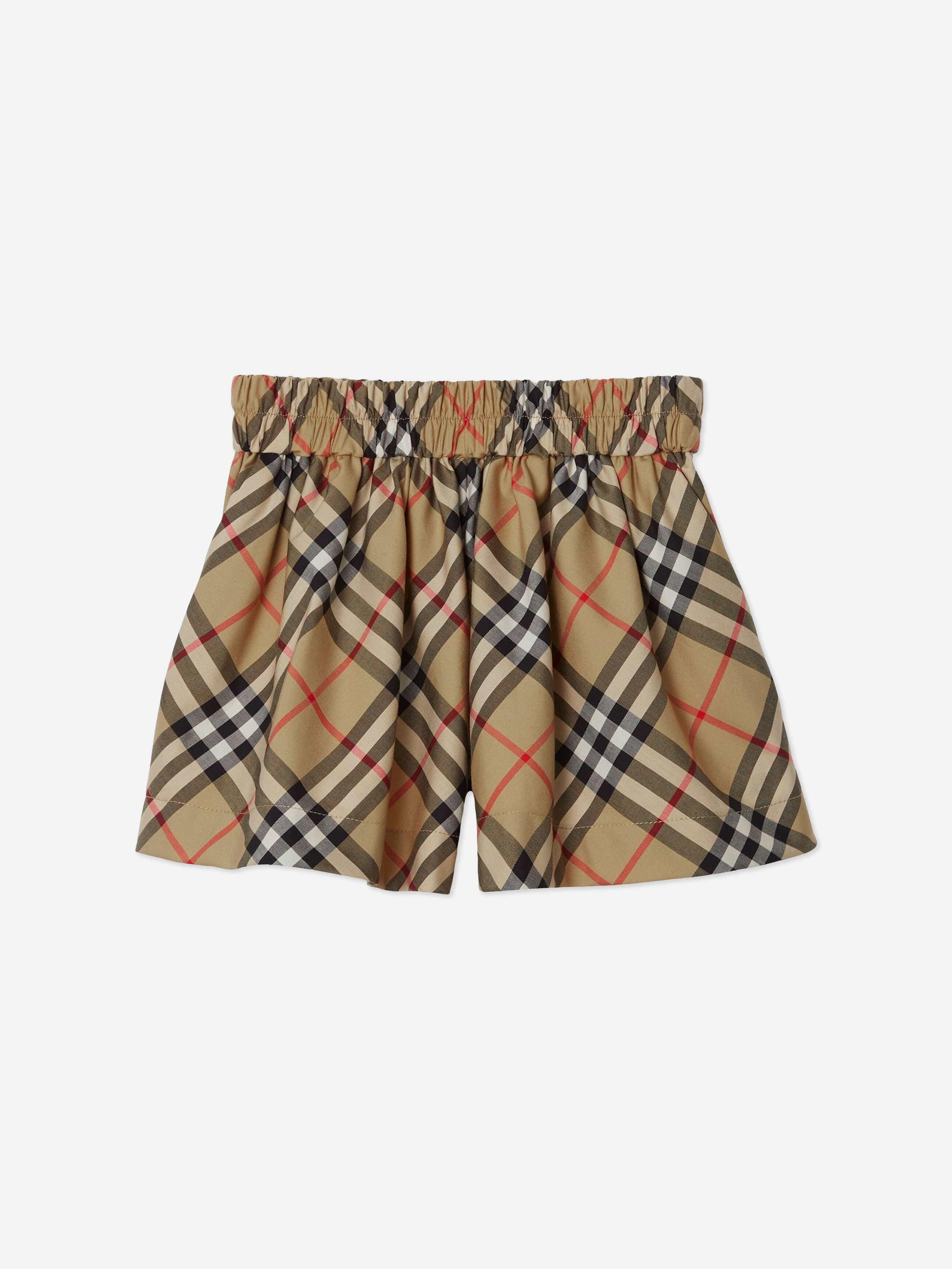 Burberry Baby Girls Archive Check Marcy Shorts in Beige Cheap Store