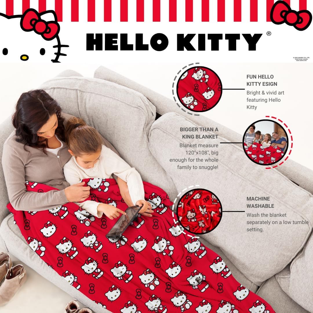 Hello Kitty Always Red Cozy Throw Blanket Sale New Styles