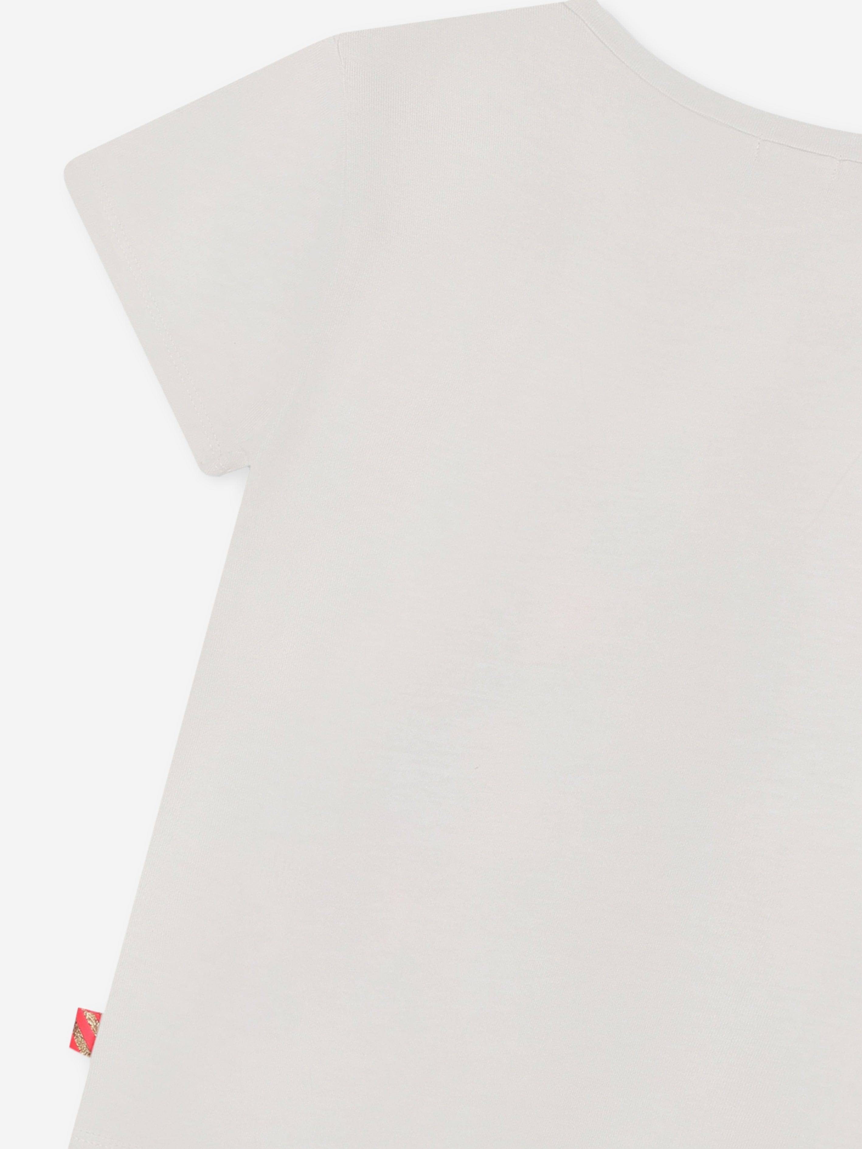 Billieblush Girls Sequin Logo T-Shirt in Ivory Big Discount For Sale