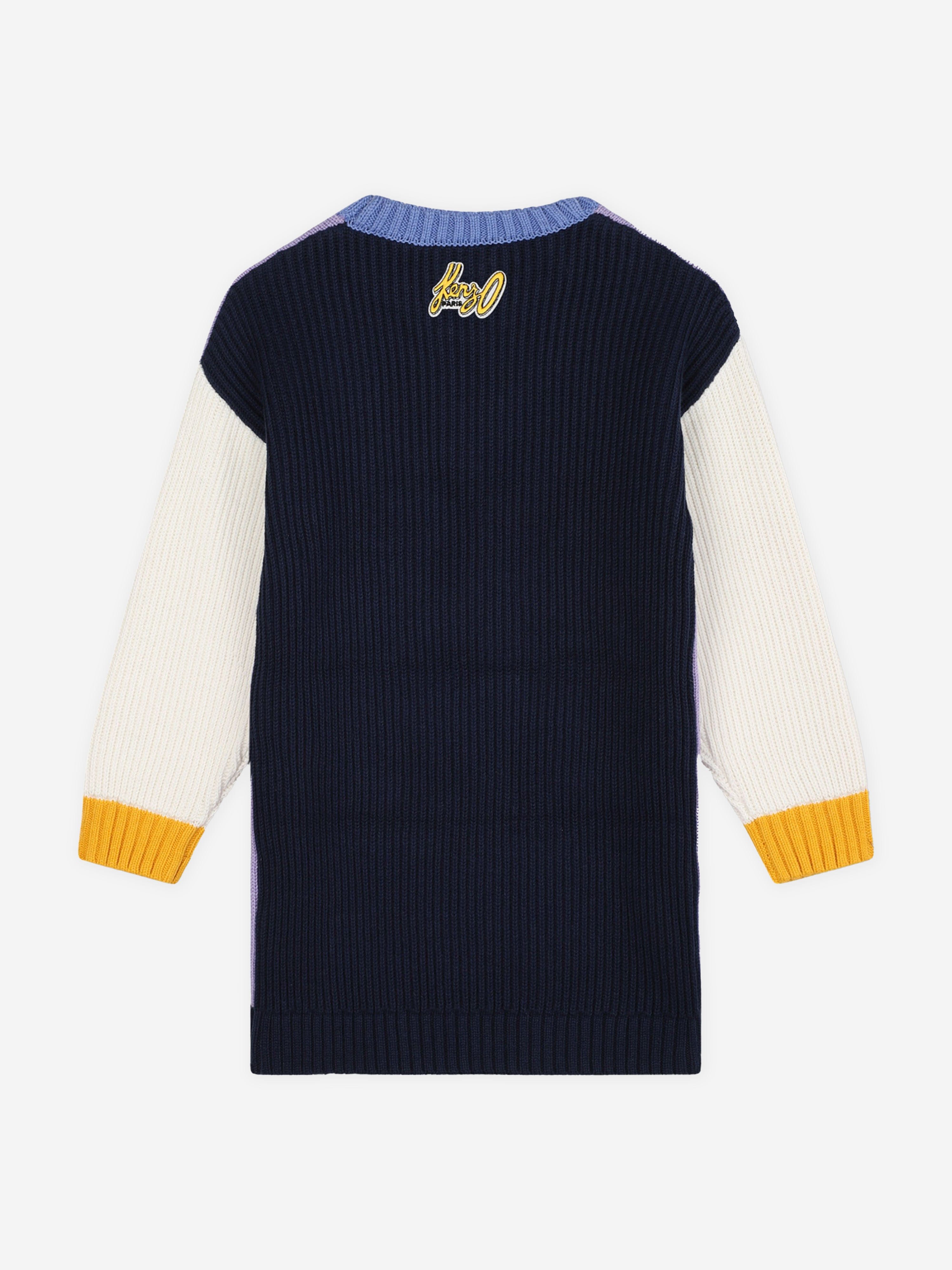 KENZO Girls Knitted Flower Dress in Purple Sale Visa Payment