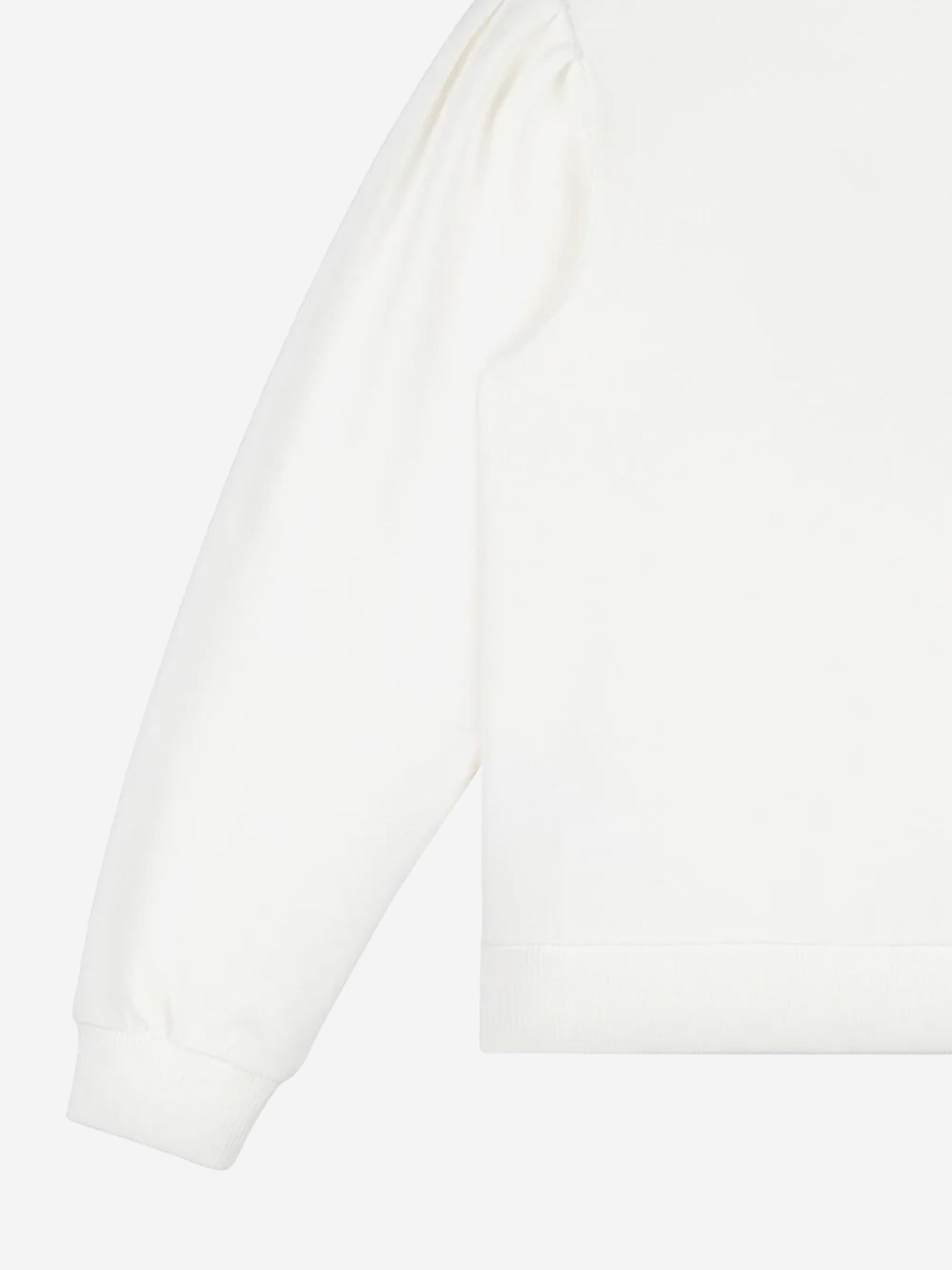 Moschino Girls Heart Logo Sweatshirt in Ivory Low Pice Fee Shipping