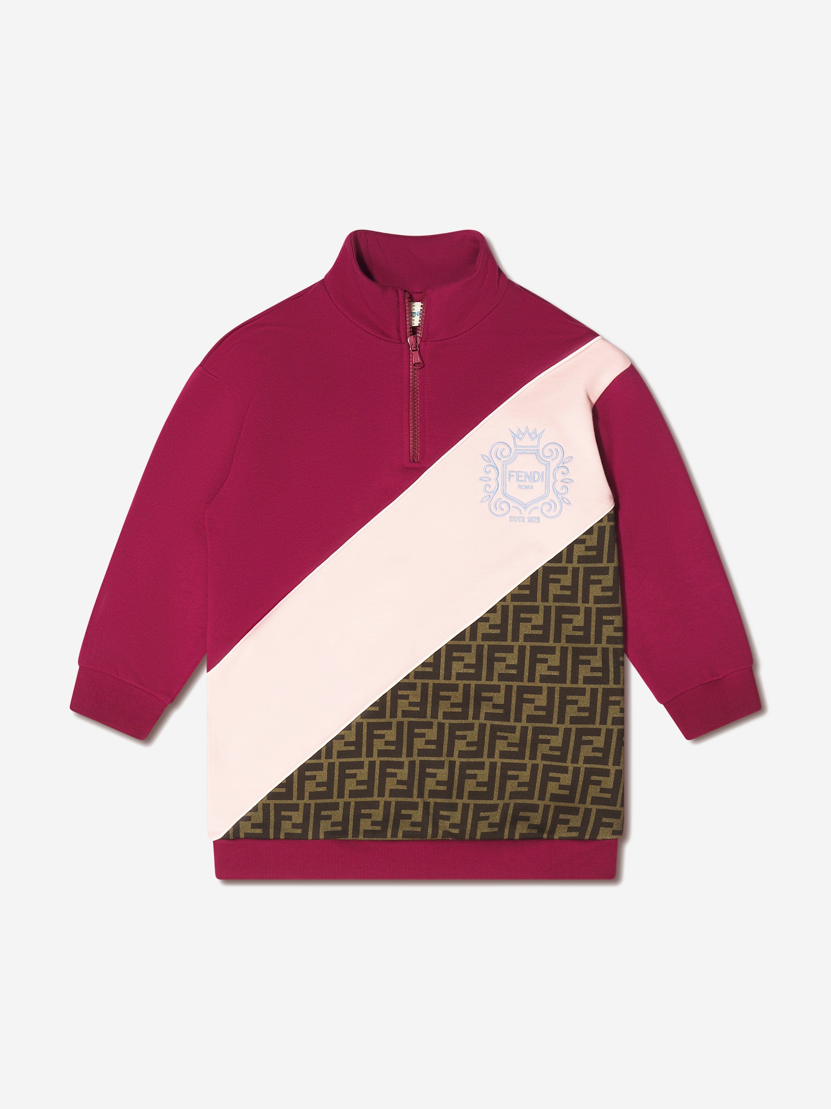 Fendi Girls Half Zip Logo Sweatshirt With Credit Card Cheap Online