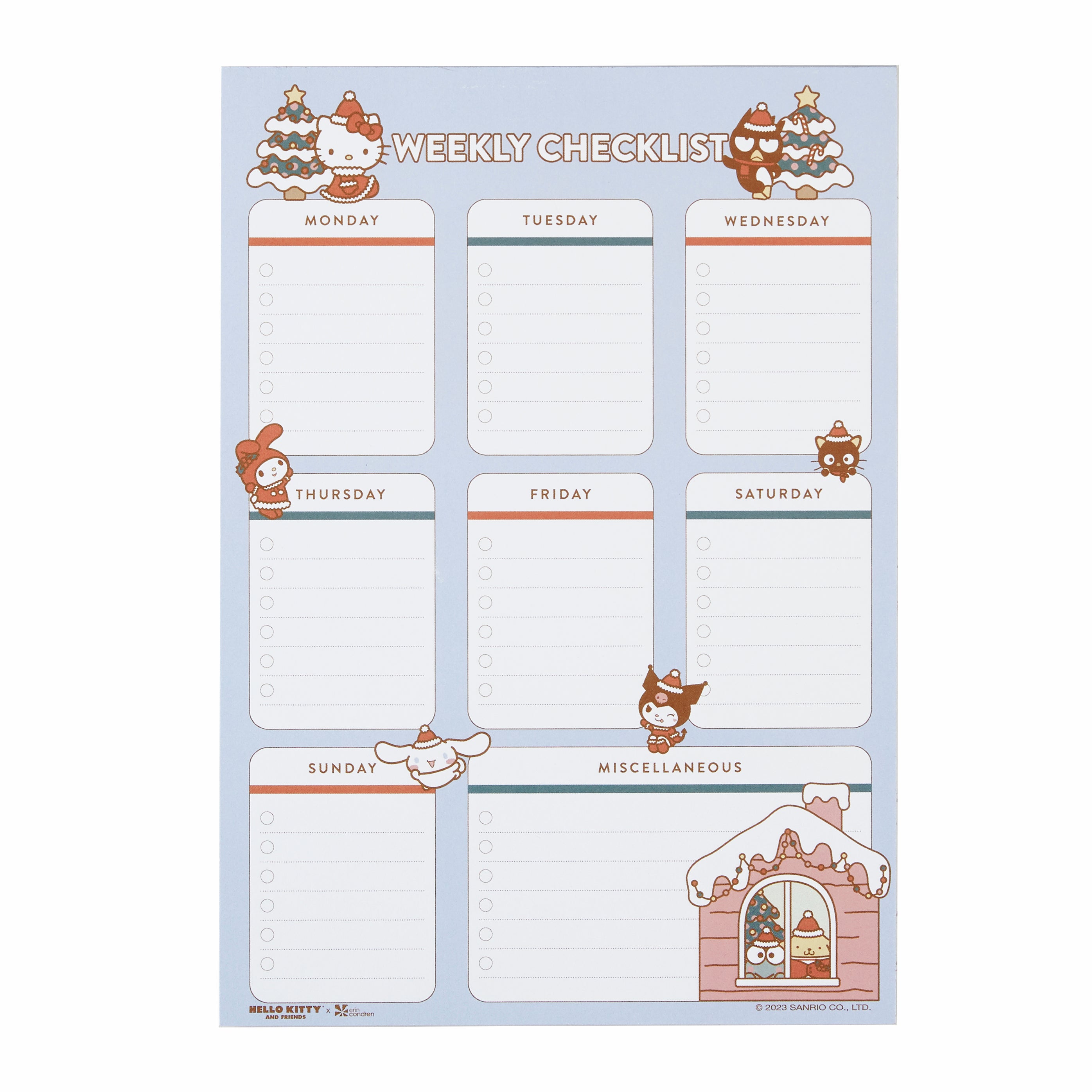 Hello Kitty and Friends x Erin Condren Holiday Checklist Notepad Buy Cheap Reliable