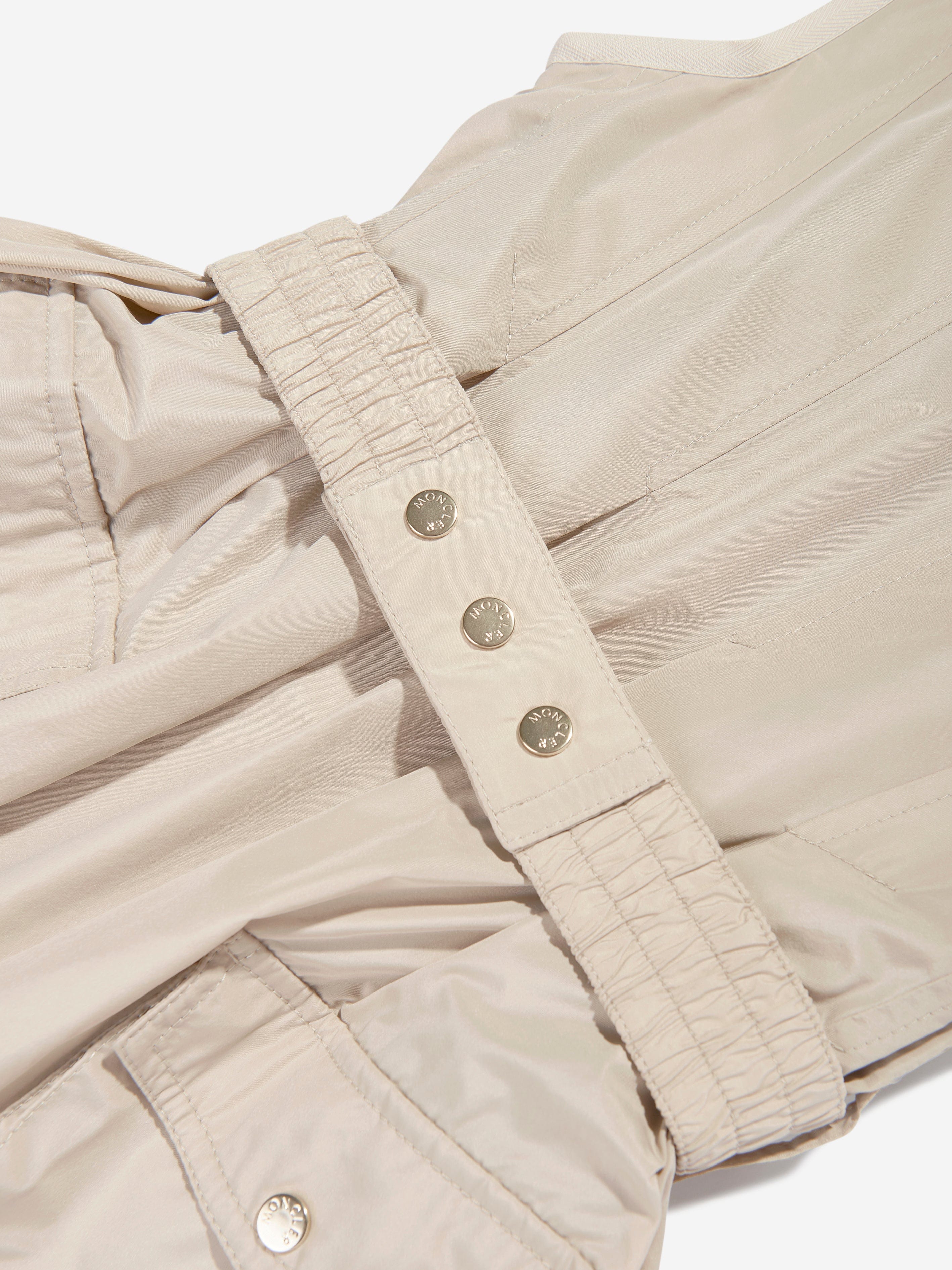 Moncler Enfant Girls Sleeveless Pocket Dress in Beige 2025 New Sale Online