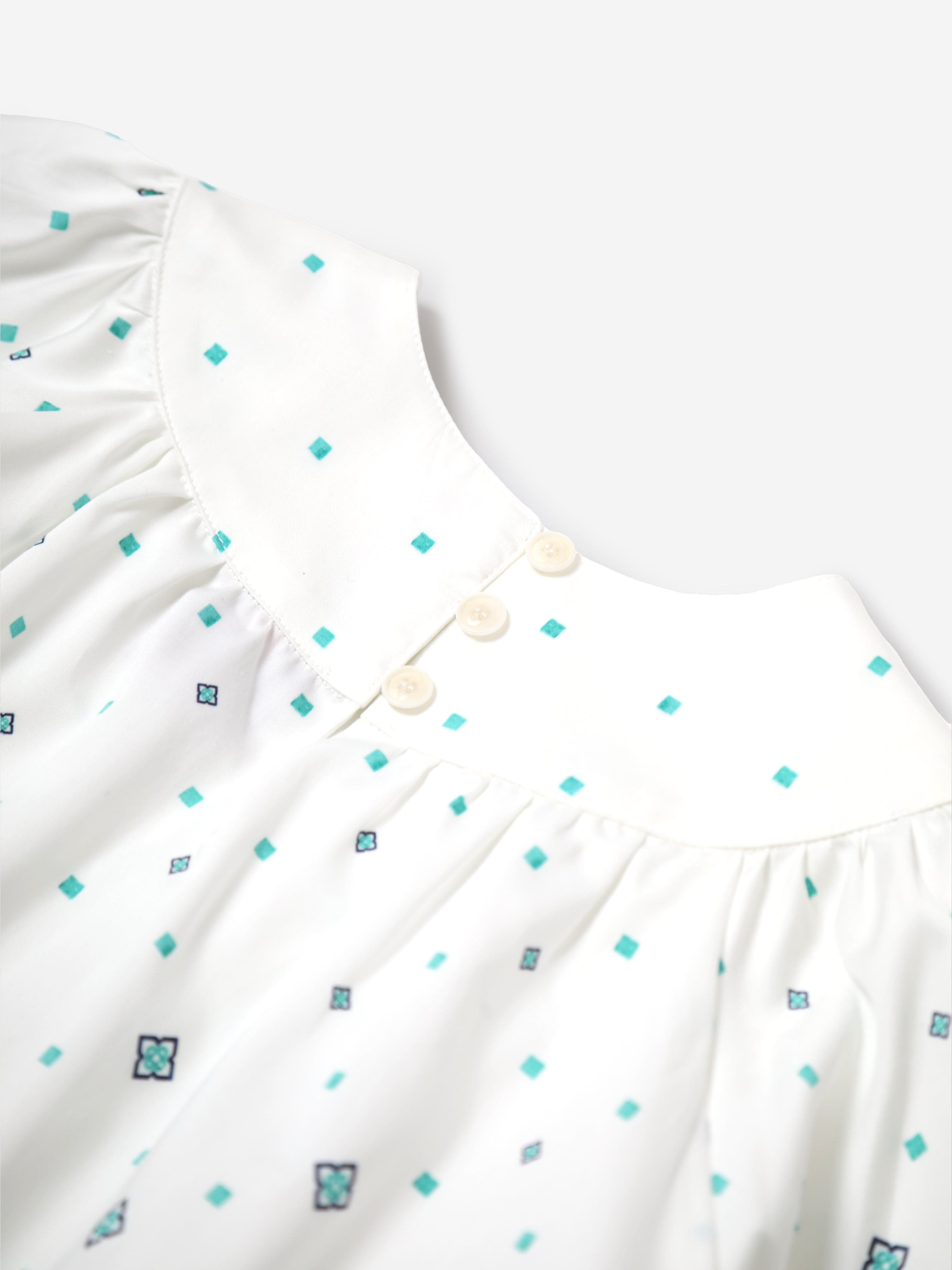 Casablanca Girls Degrade Monogram Gathered Dress in Blue Factory Outlet For Sale
