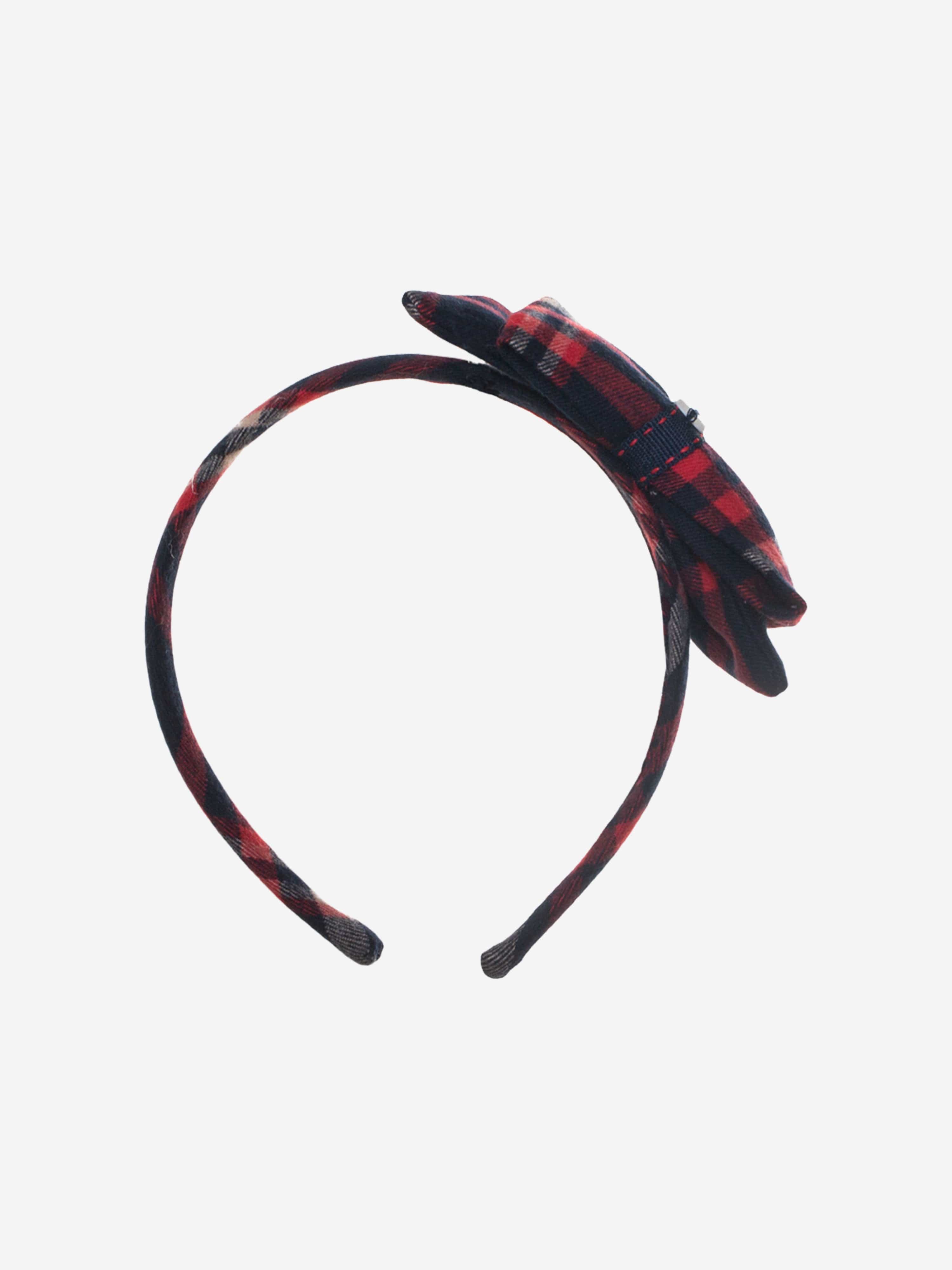 Patachou Girls Tartan Bow Headband in Red Clearance Good Selling