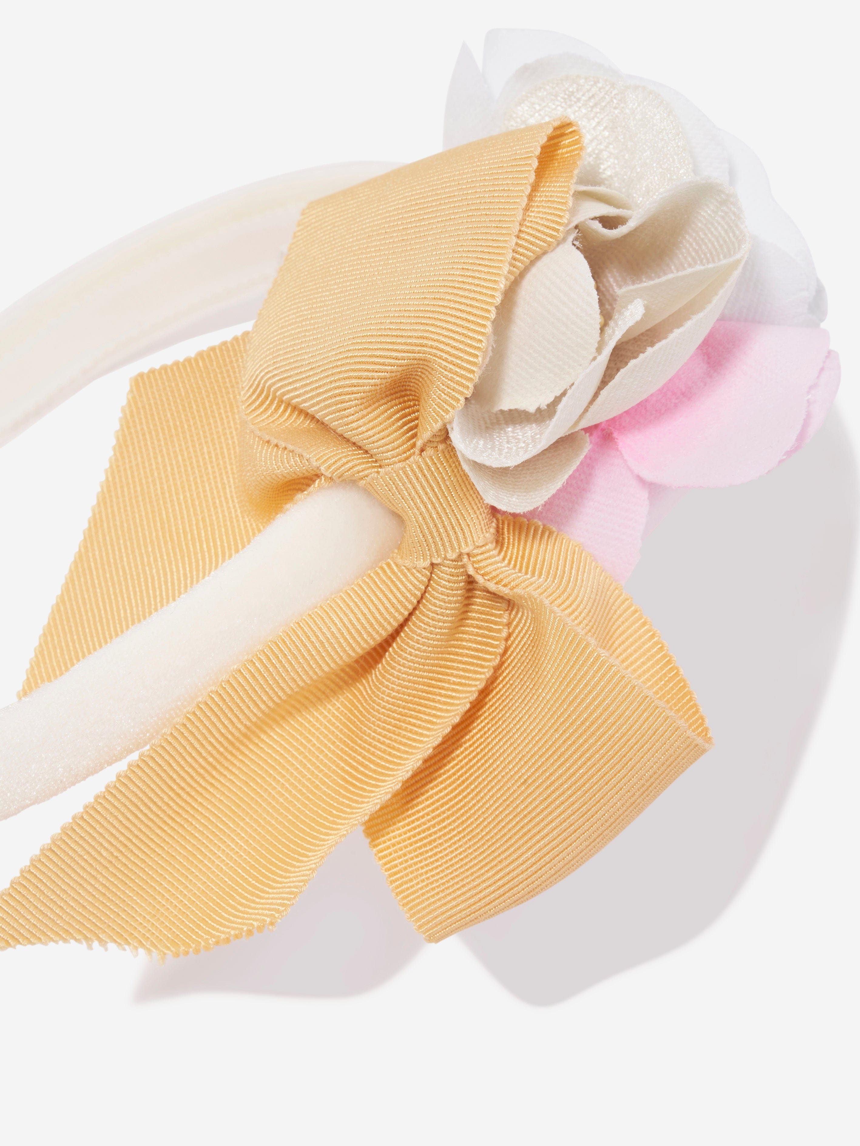 Monnalisa Girls Flower Headband in White Buy Cheap Free Shipping