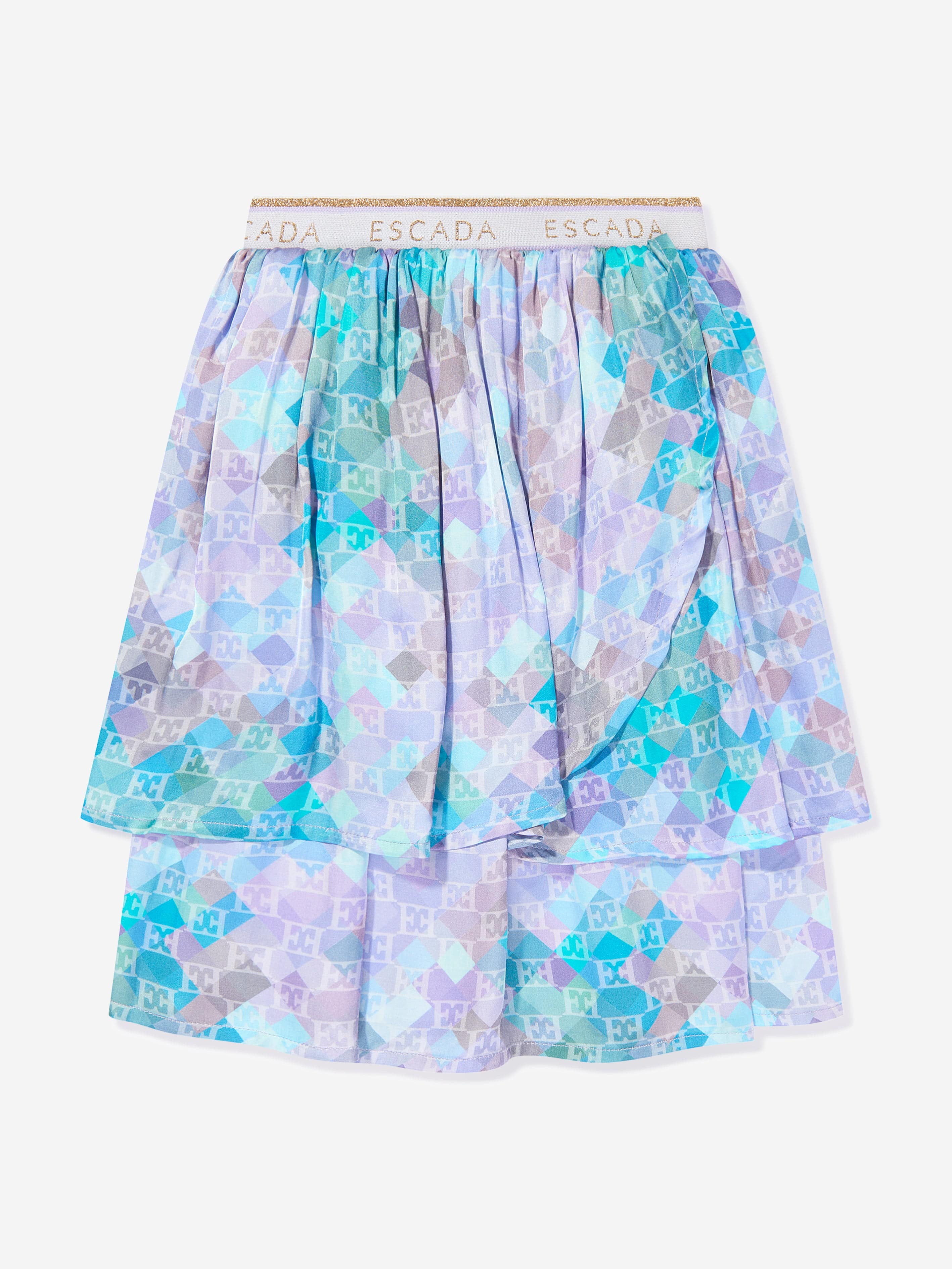 Escada Girls Layered Skirt in Blue Clearance 2025 New