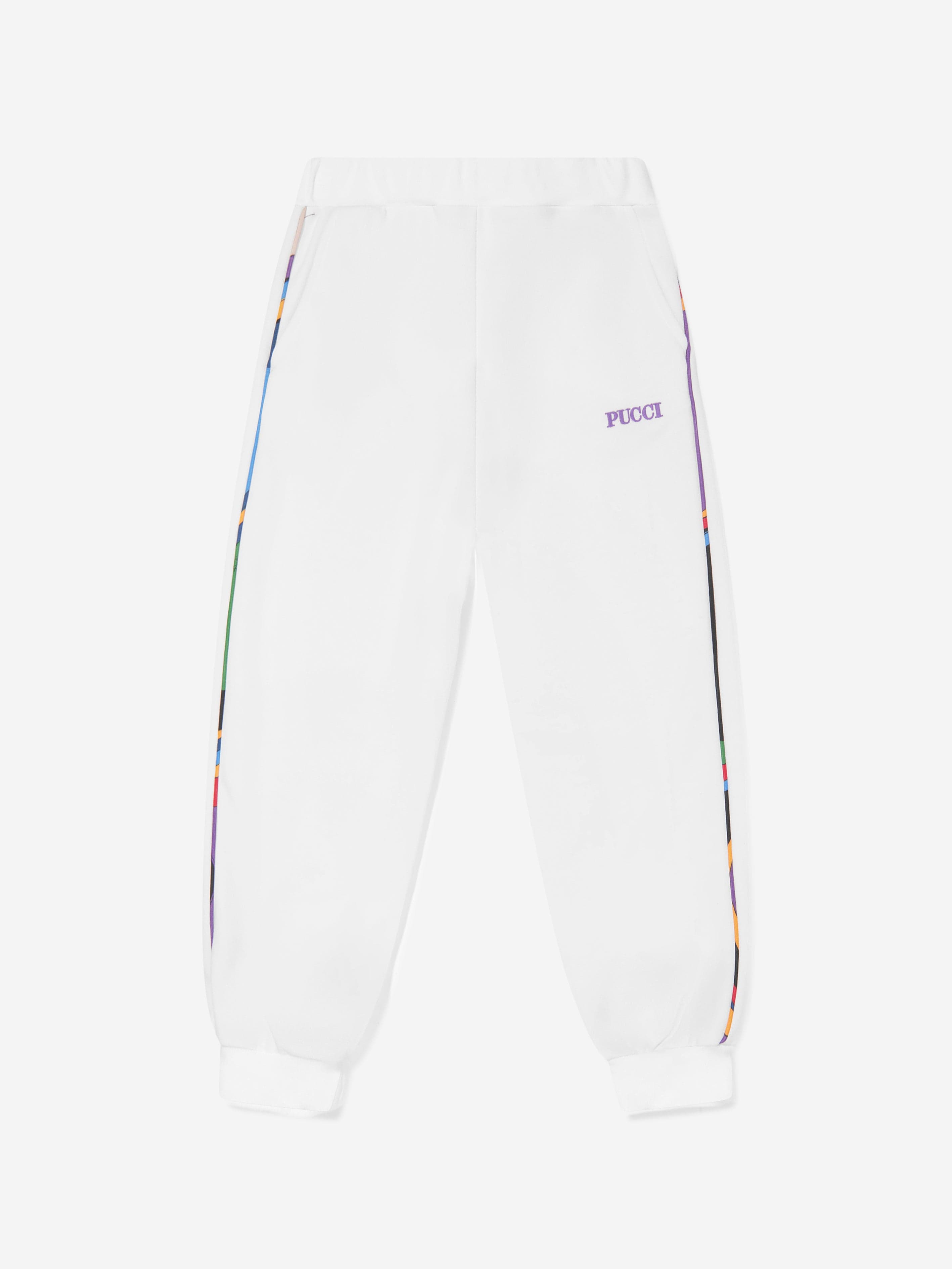 Pucci Girls Logo Joggers in Ivory Fast Delivery Online