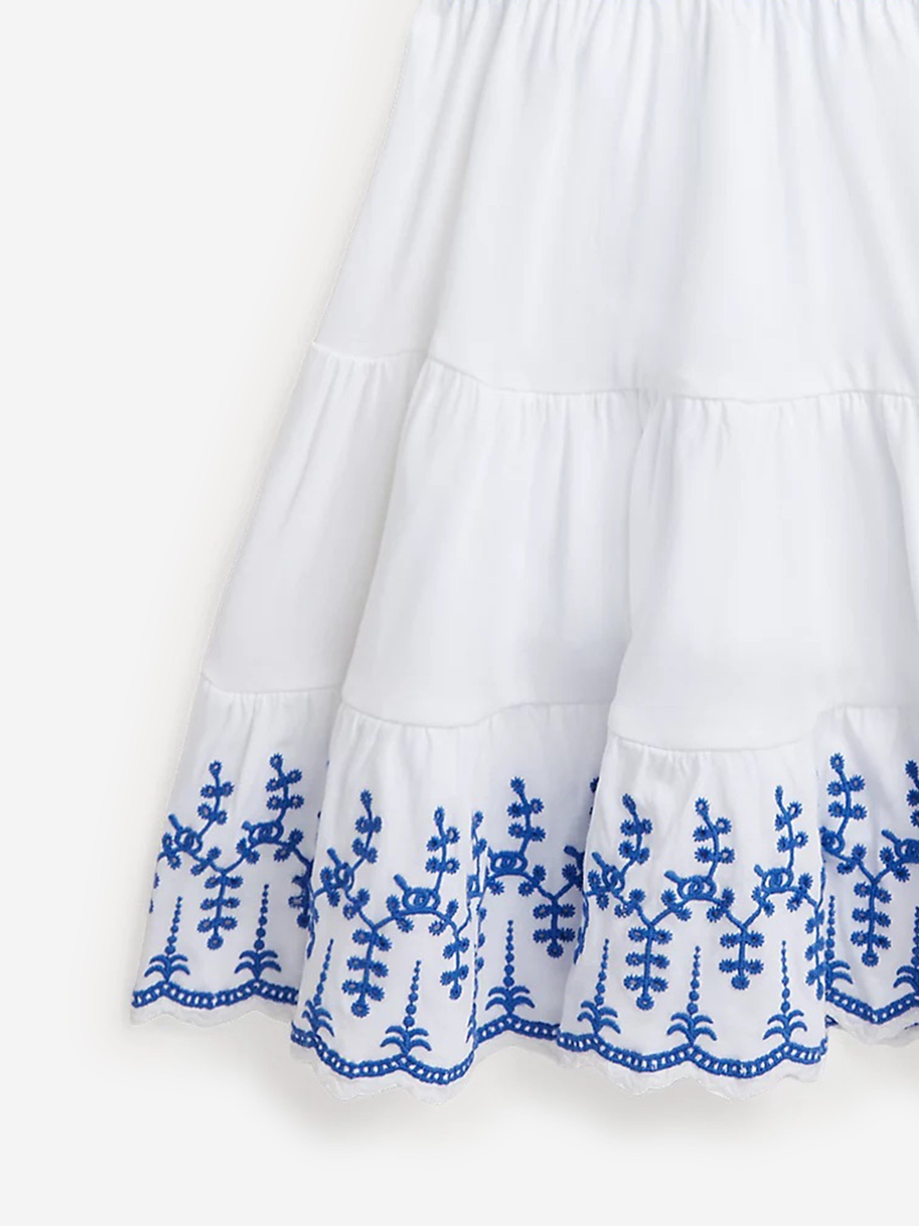 Ralph Lauren Girls Eyelet Embroidered Strap Dress in White Cheap Sale Low Pice