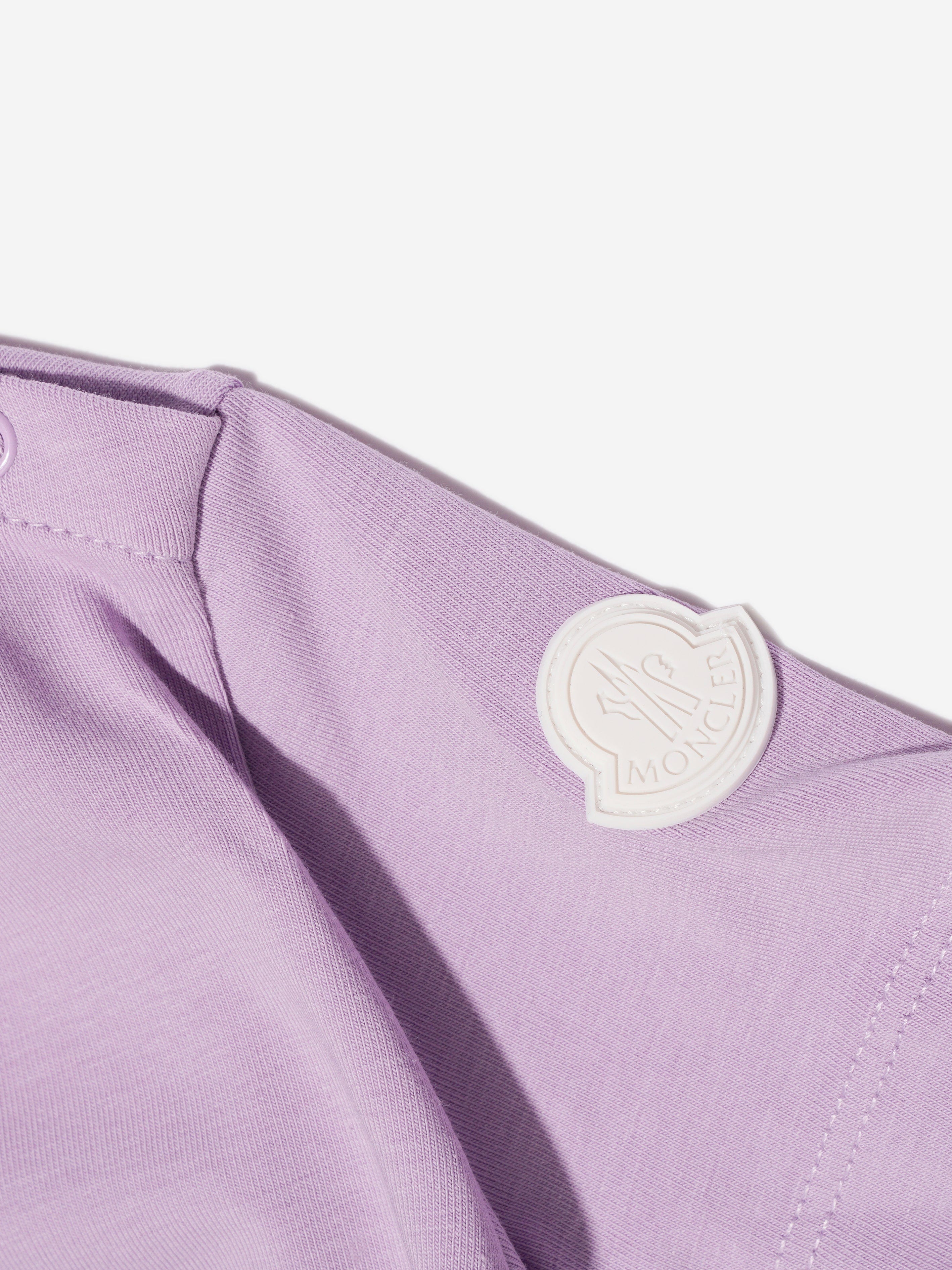 Moncler Enfant Baby Girls Logo T-Shirt in Lilac Clearance Pictures