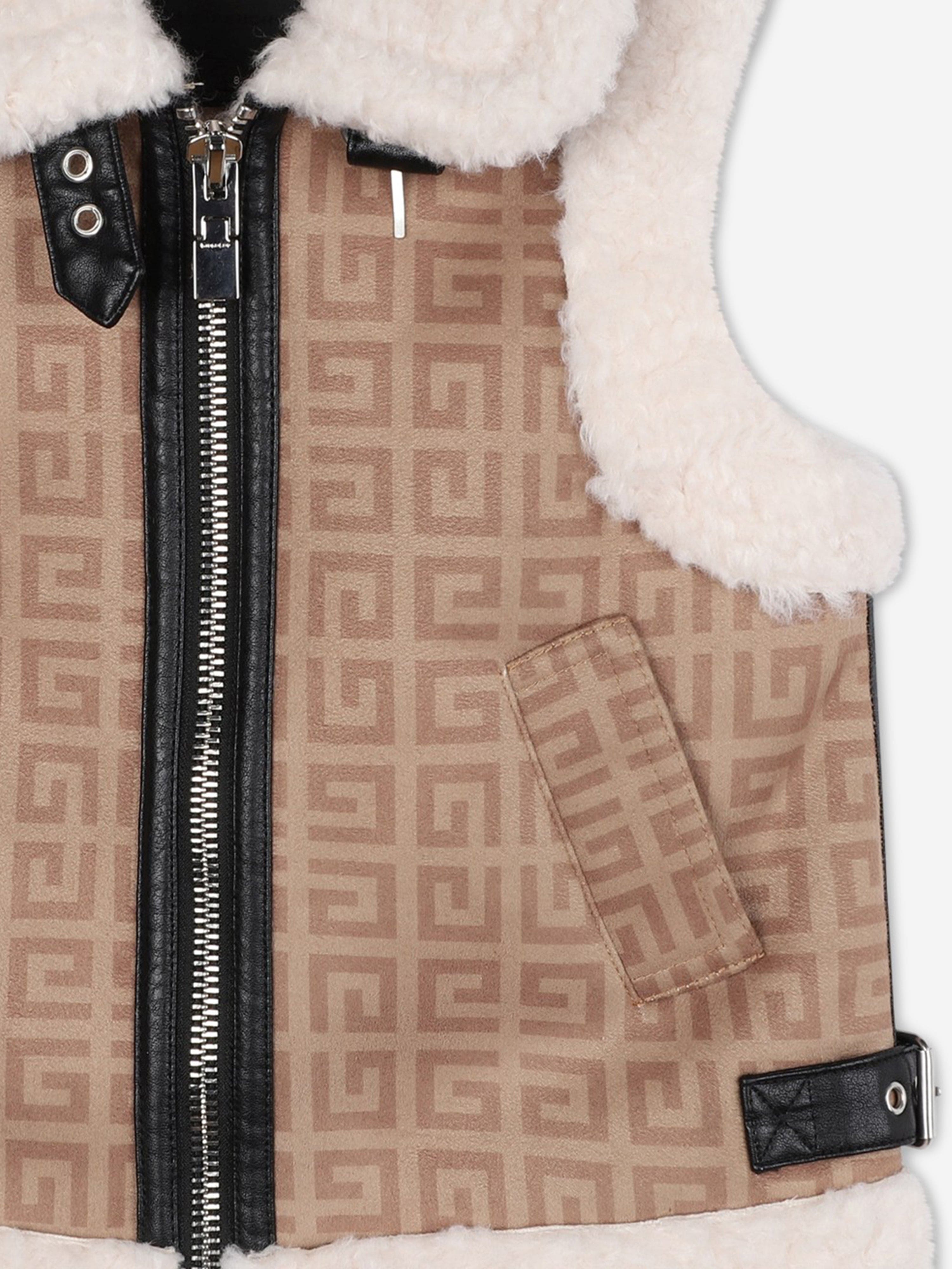 Givenchy Girls Sherling Gilet in Beige Discount Best Seller