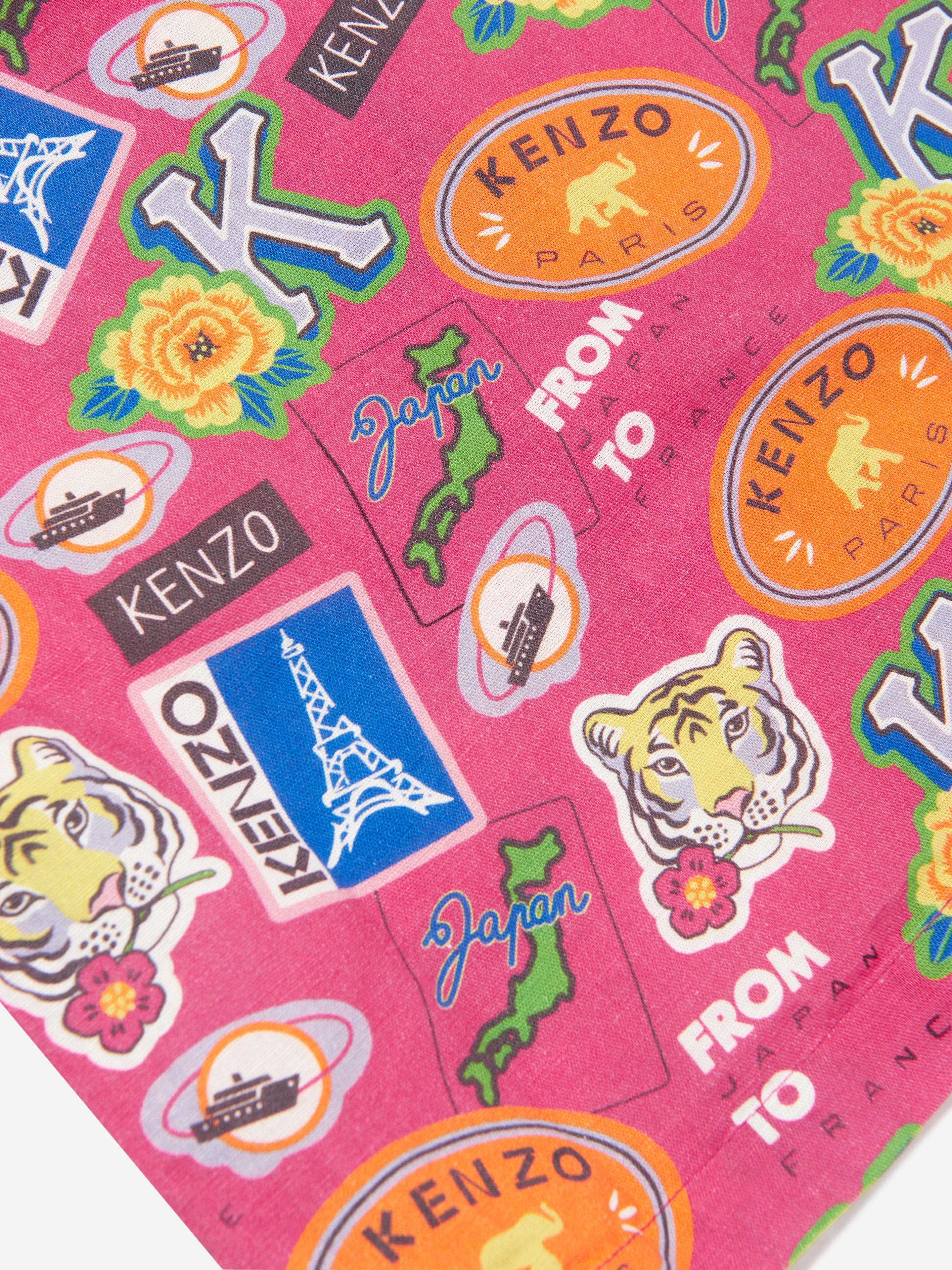 KENZO Girls Badge Print Shirt Dress in Pink Cheap