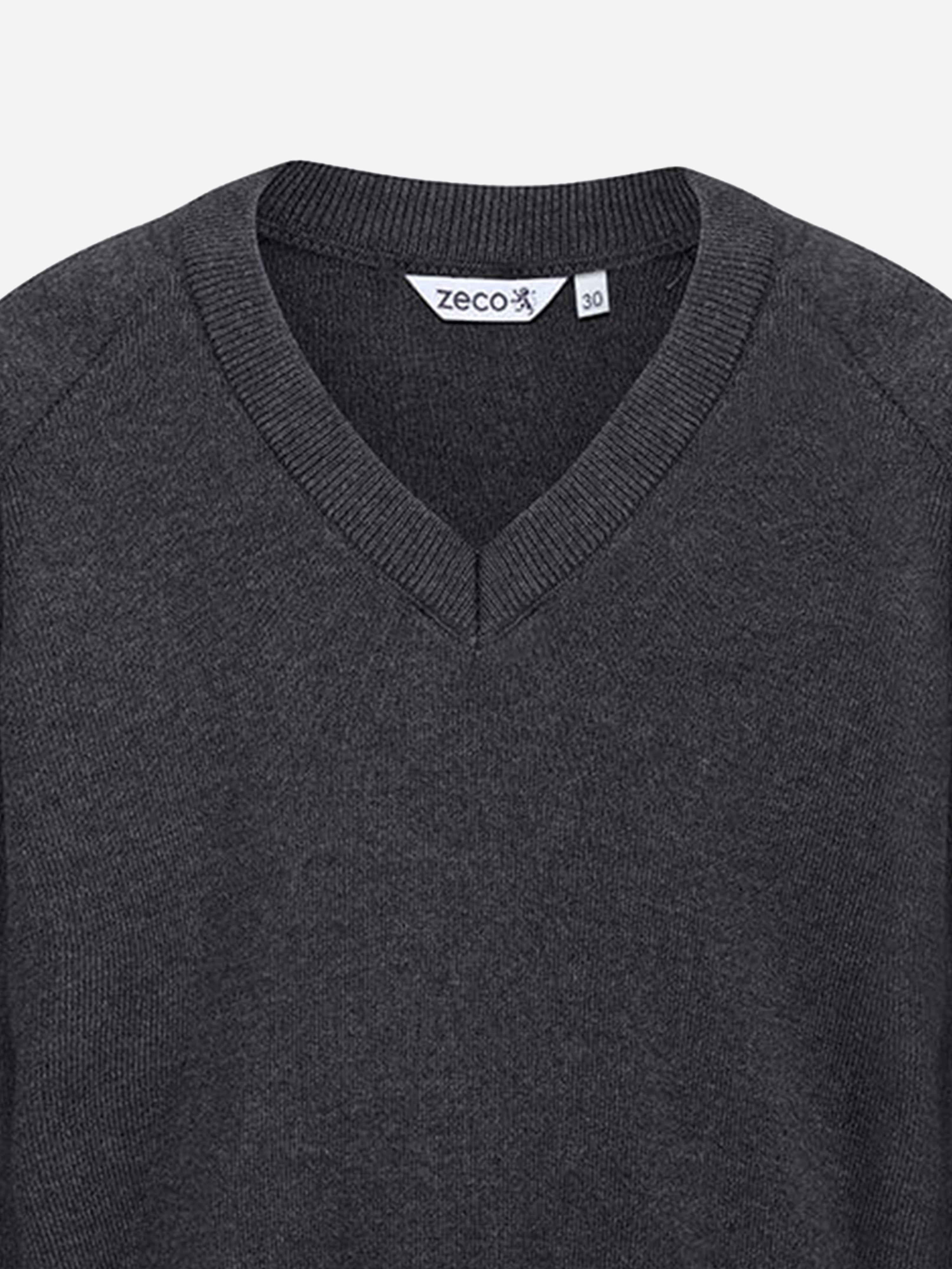 Zeco Kids School Cotton Mix Knitted V-Neck Jumper in Grey Sale Footlocker Finishline