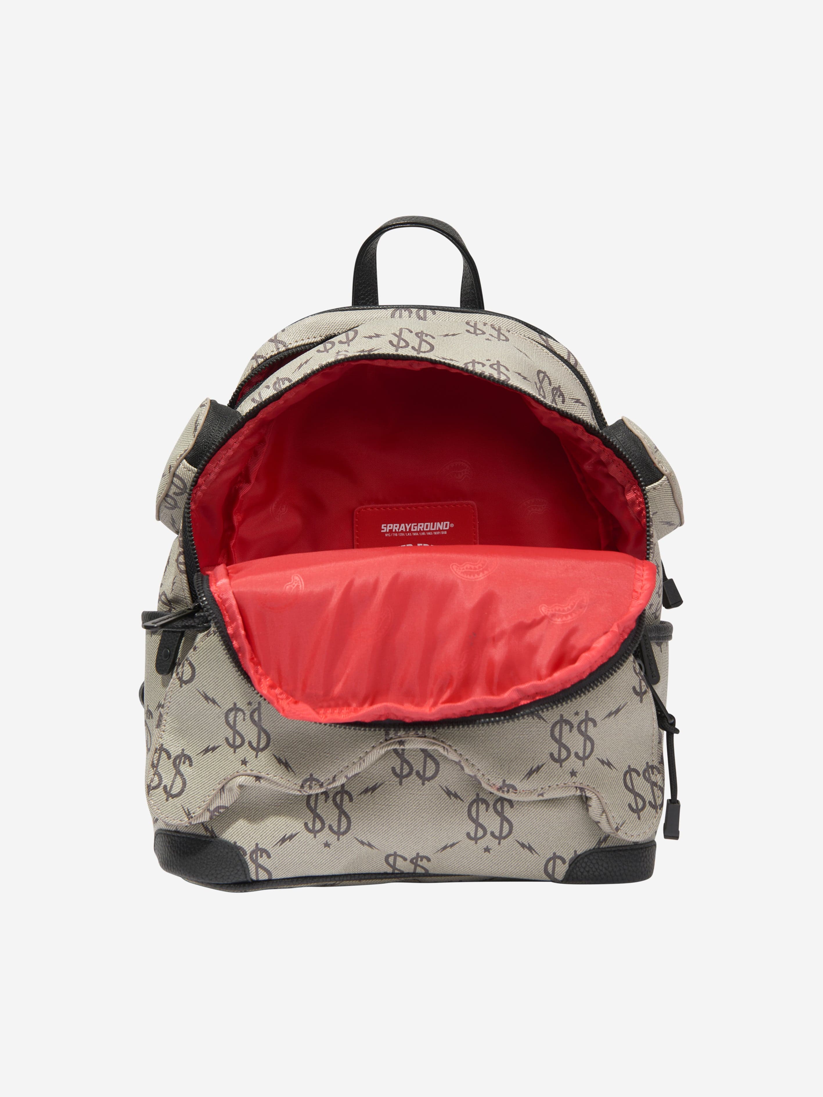 Sprayground Kids Double Money Savage Backpack in Grey (46cm) Clearance Find Great