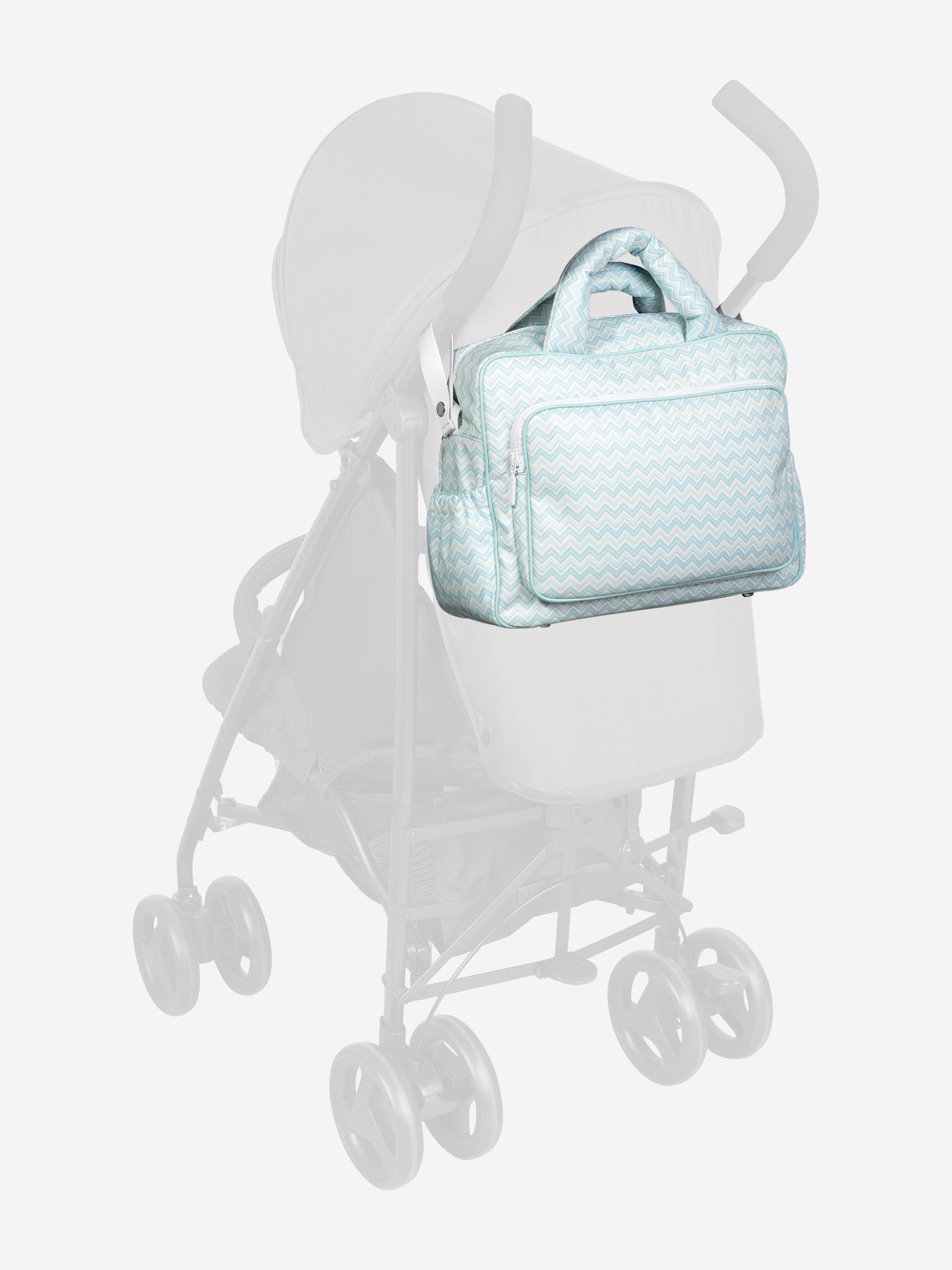 Baby Boys Zigzag Changing Bag in Blue (35cm) Extremely For Sale
