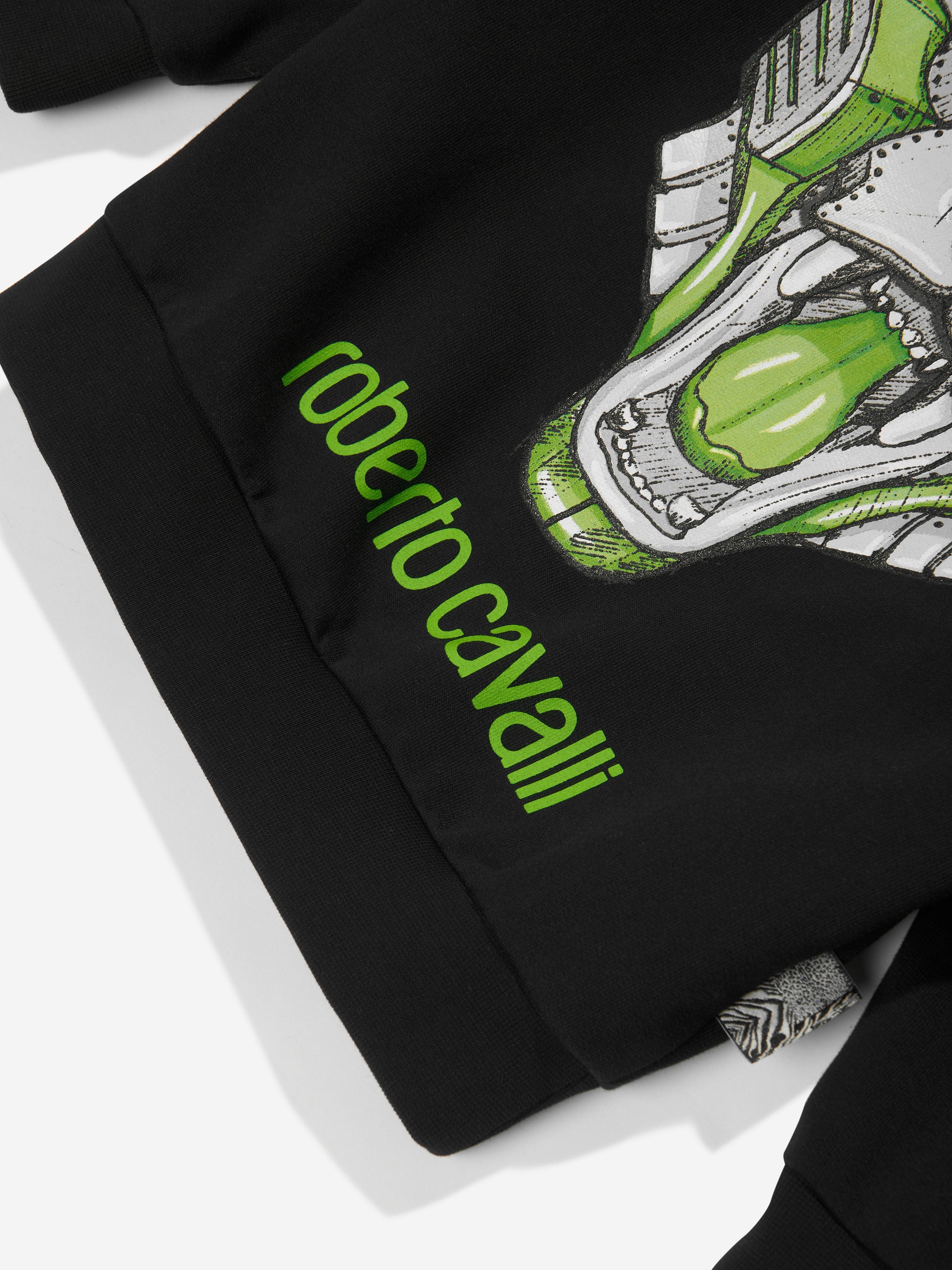 Roberto Cavalli Boys Tiger Hoodie in Black Shop For Cheap Online
