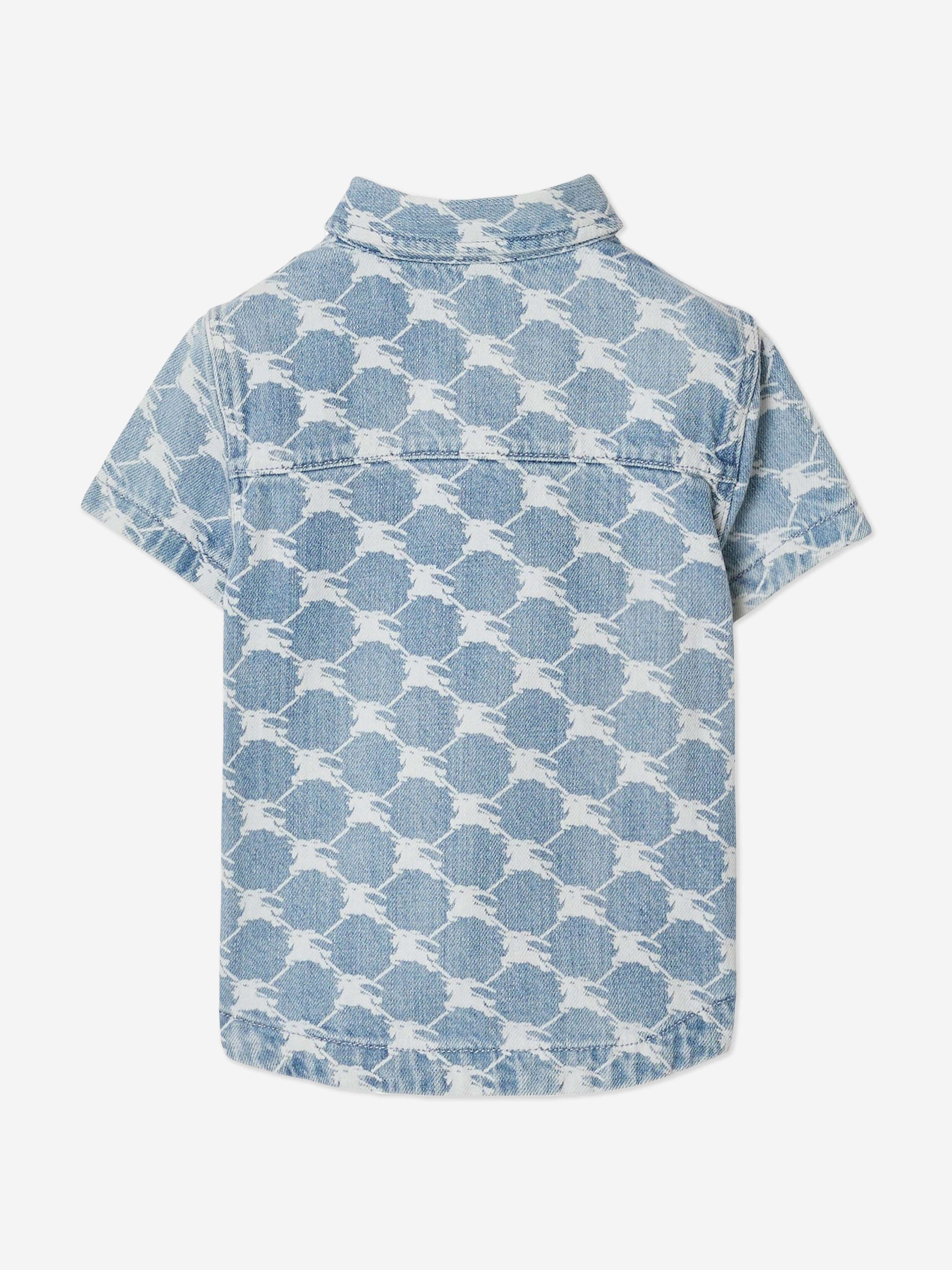 Burberry Baby Boys Mini Alan Shirt in Blue Outlet Original