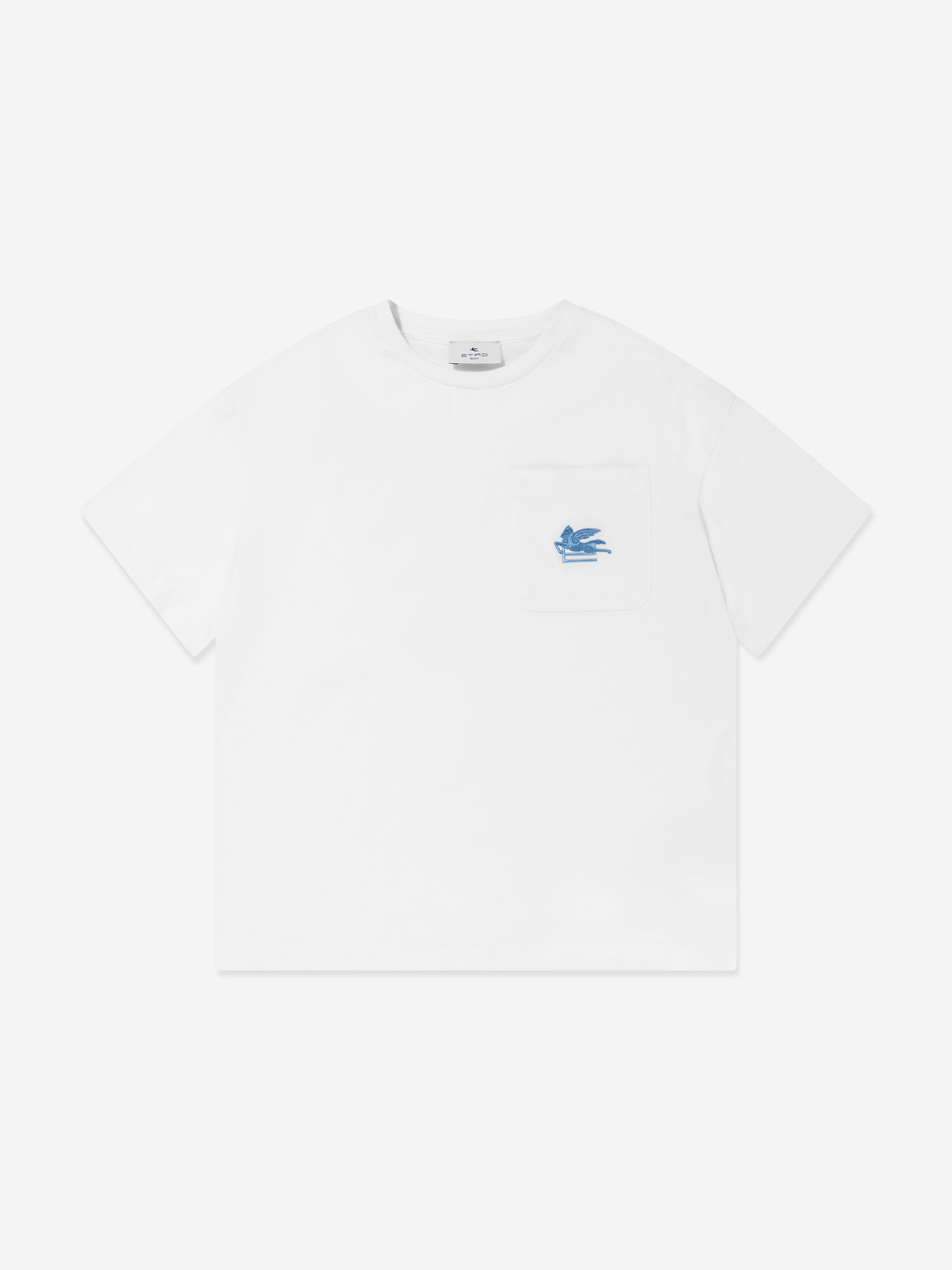 Etro Boys Pegaso Logo T-Shirt in Ivory Free Shipping Inexpensive