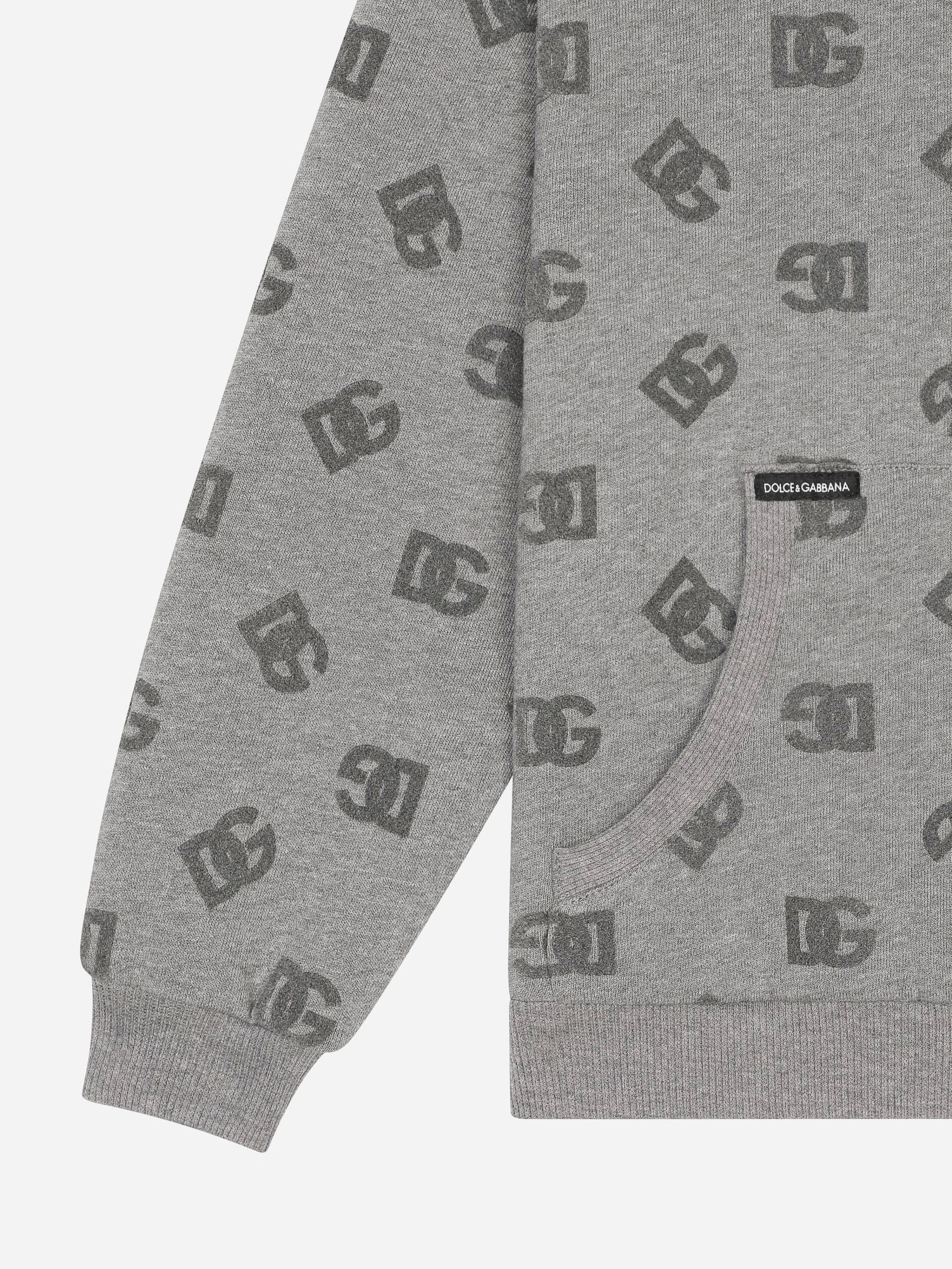 Dolce & Gabbana Boys DG Logo Zip Up Top in Grey Sale Footlocker Finishline