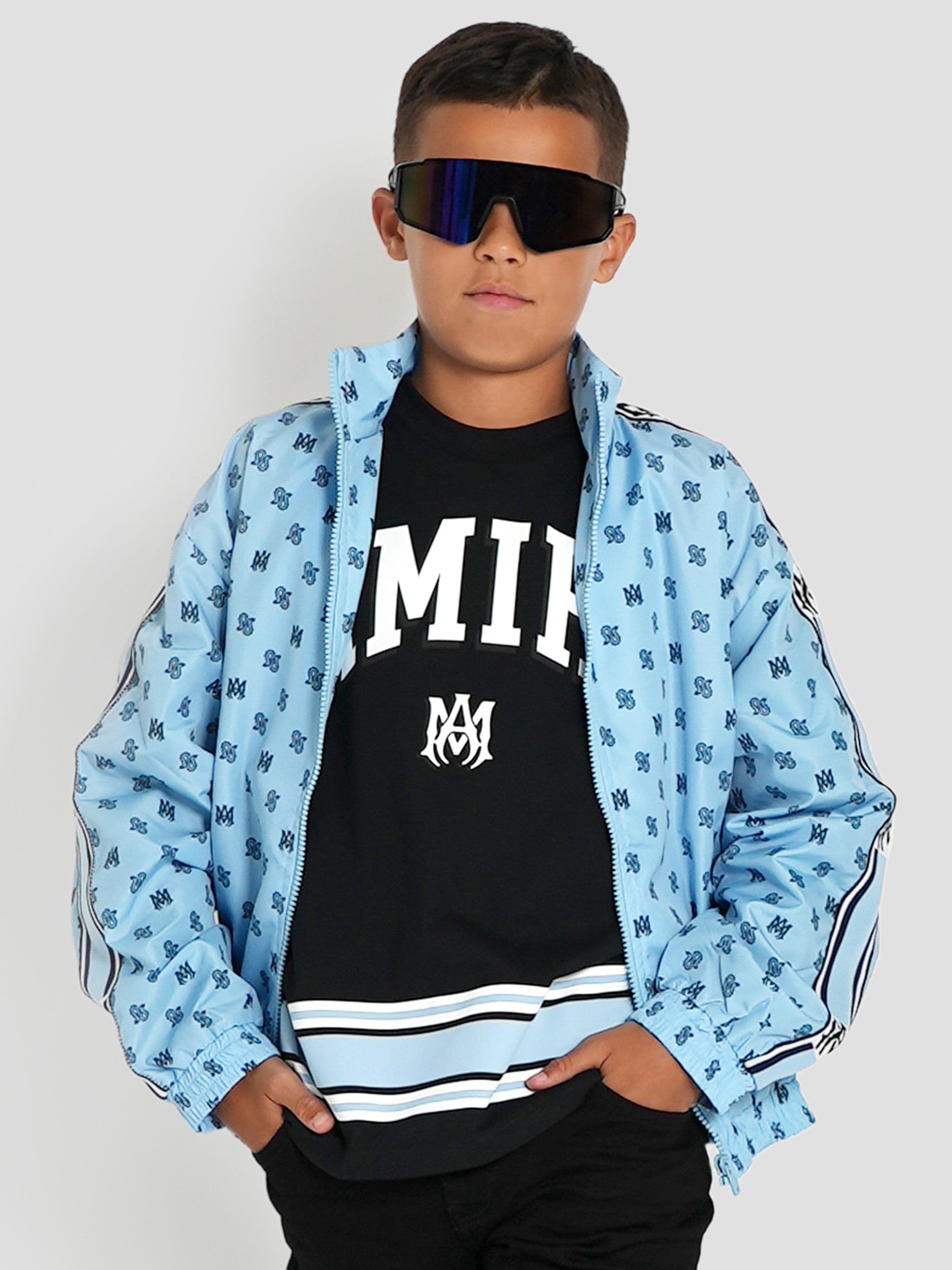 Amiri Kids MA Paisley Windbreaker in Blue Discount In China