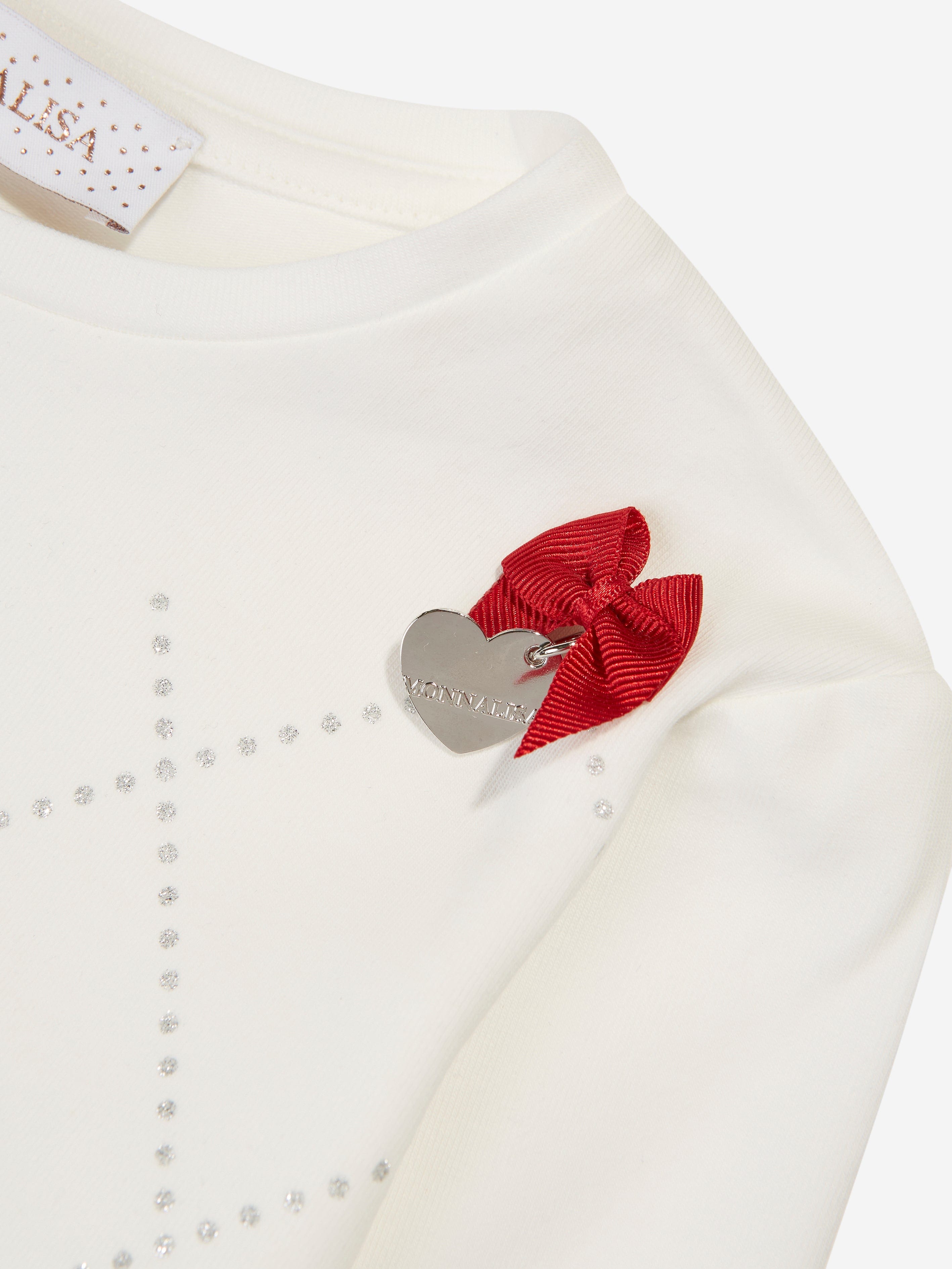 Monnalisa Girls Long Sleeve T-Shirt in White Release Dates Sale Online