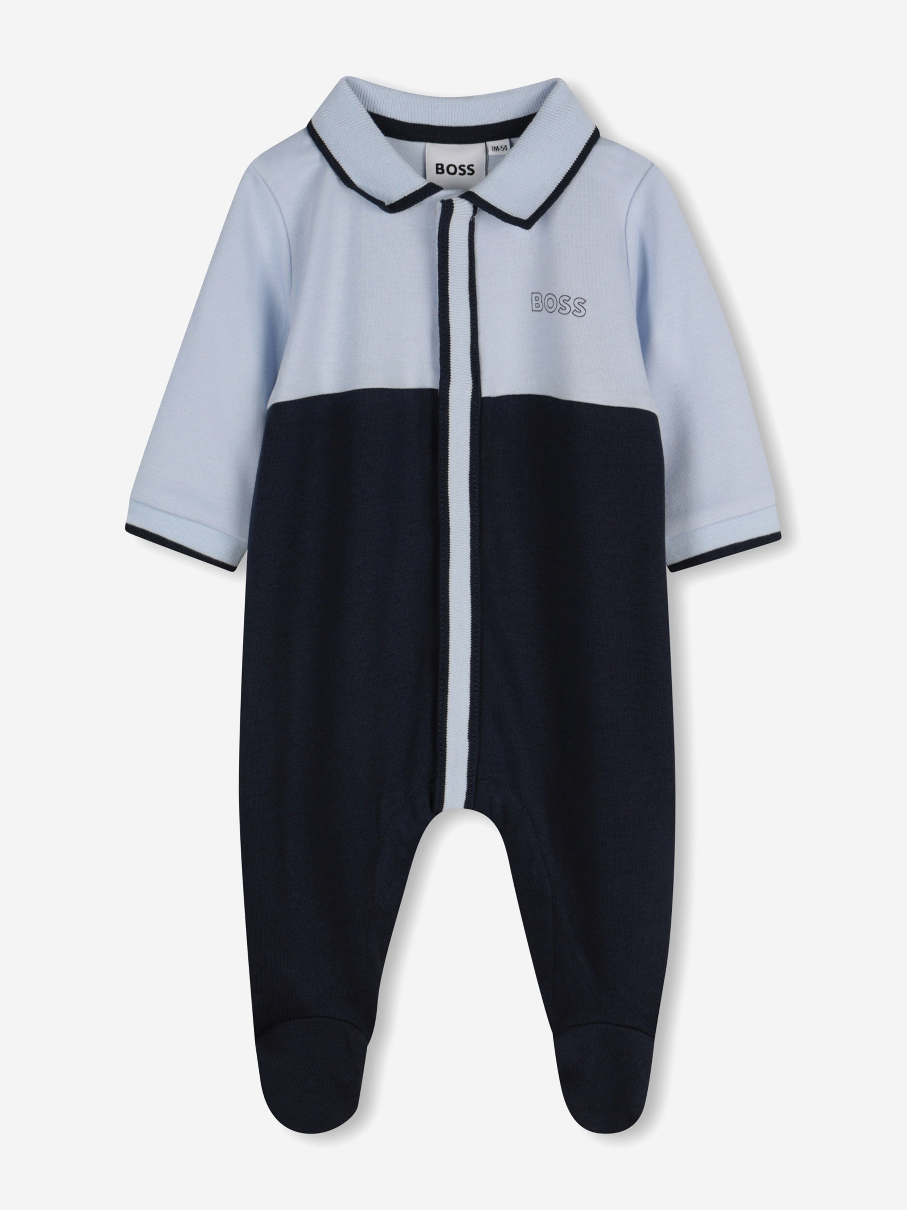 BOSS Baby Boys Colourblock Babygrow in Navy Outlet 2025