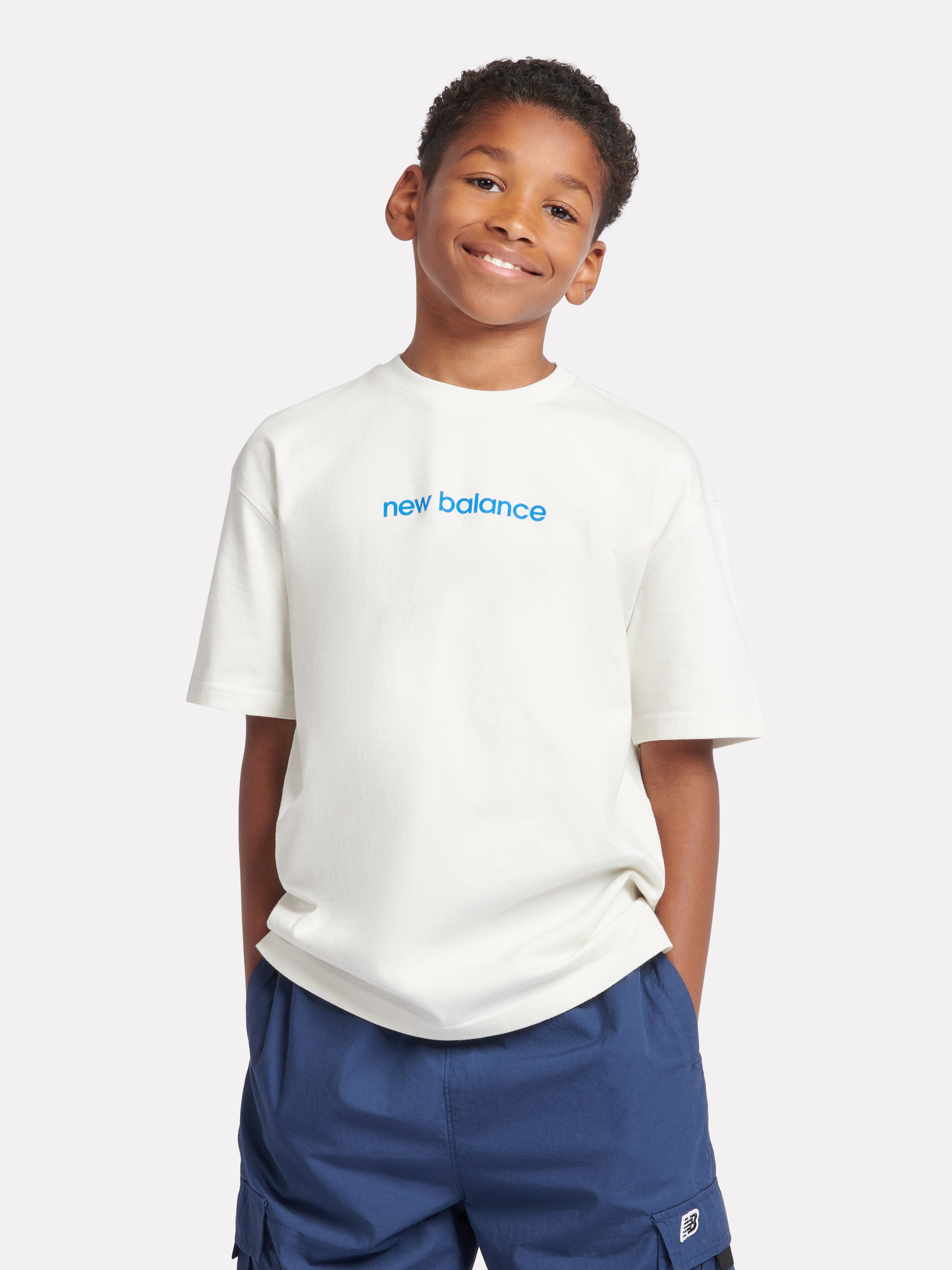 New Balance Boys NB Queue T-Shirt in Ivory Looking For Online
