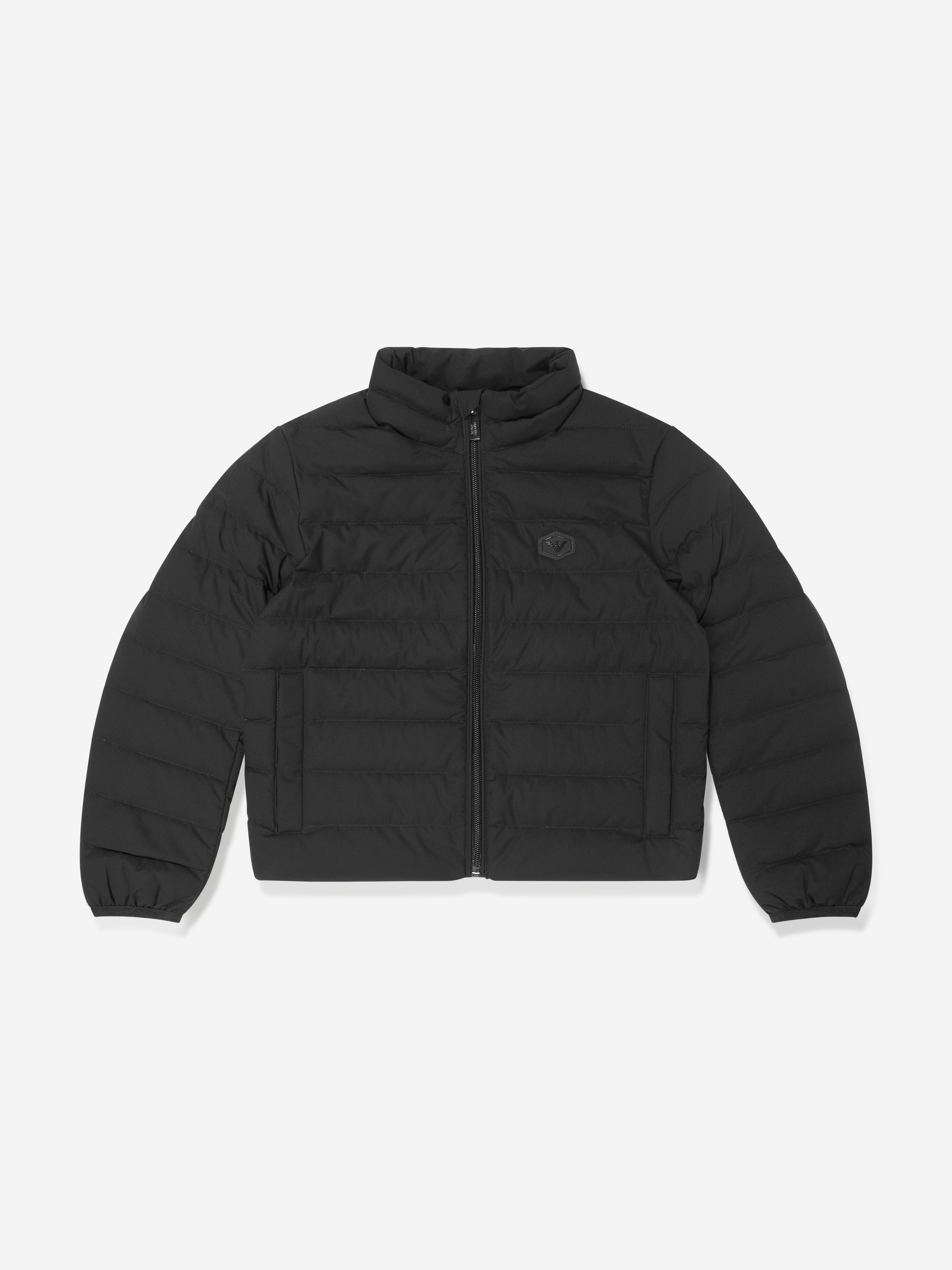 Emporio Armani Boys Down Puffer Jacket in Black Fake Cheap Online