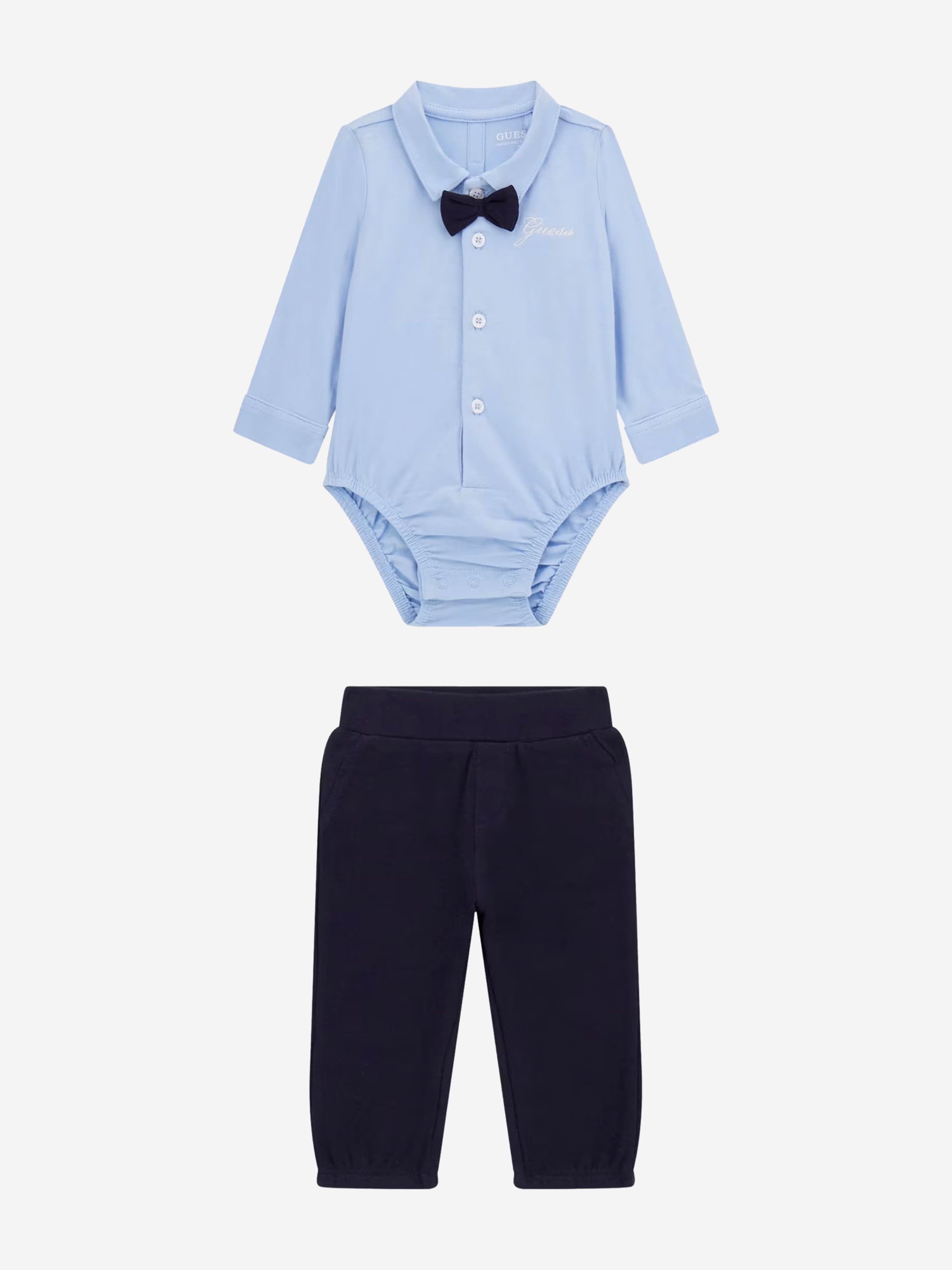 Baby Boys Shirt Body and Pants Set in Blue Cheap Sale Buy
