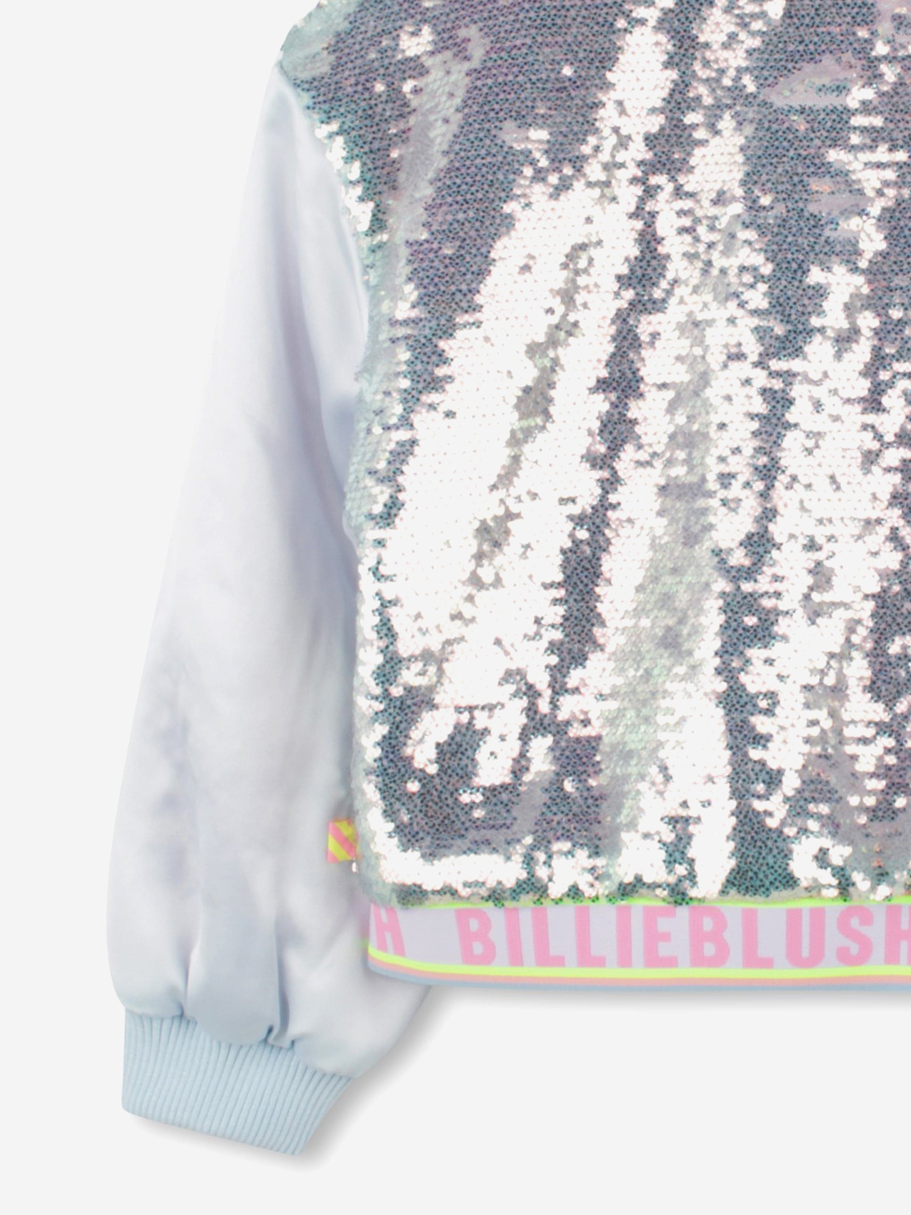 Girls Sequin Bomber Jacket in Blue Buy Cheap Fake