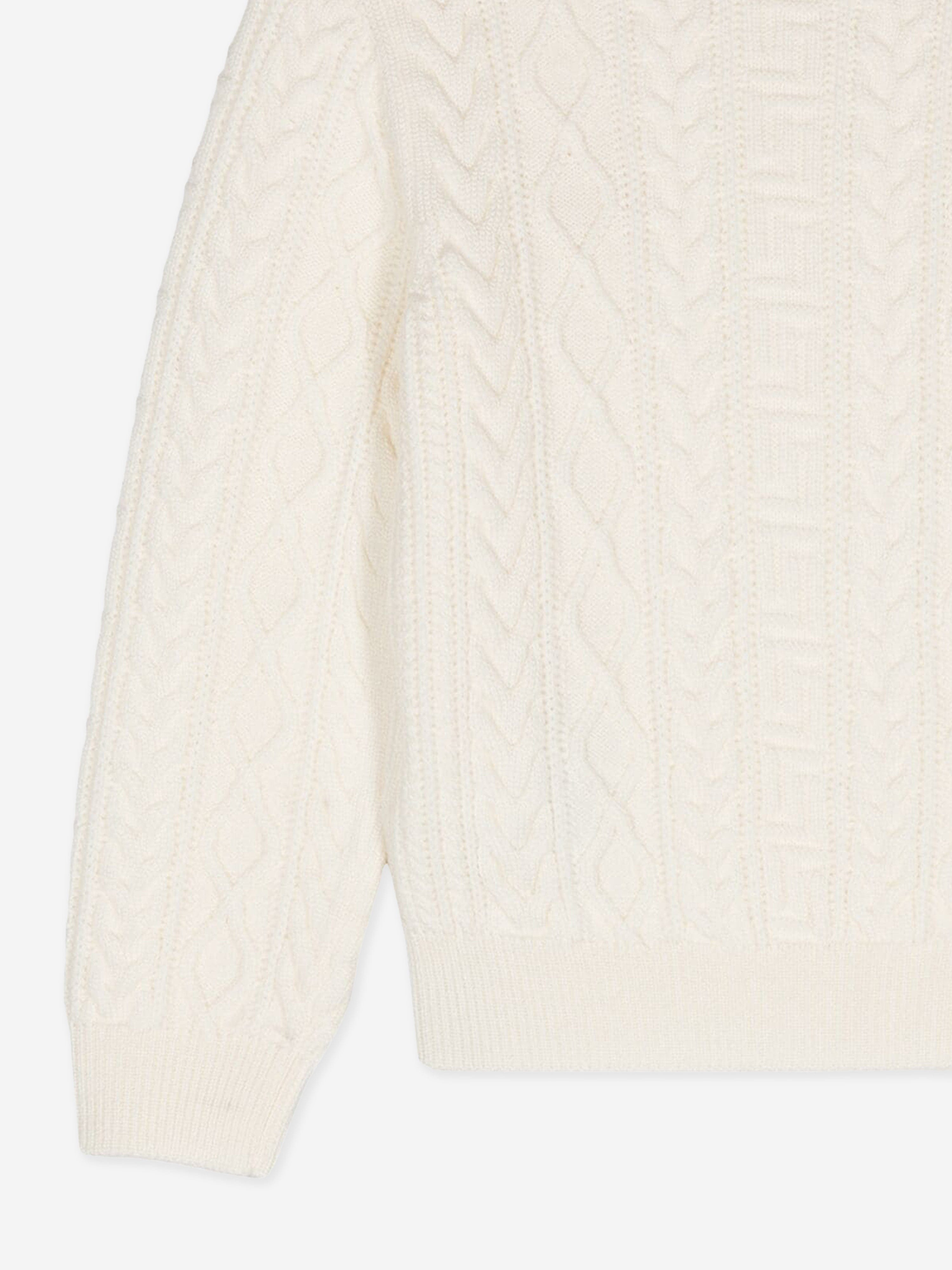 Versace Kids Cable Knit Jumper in Ivory Clearance Ebay