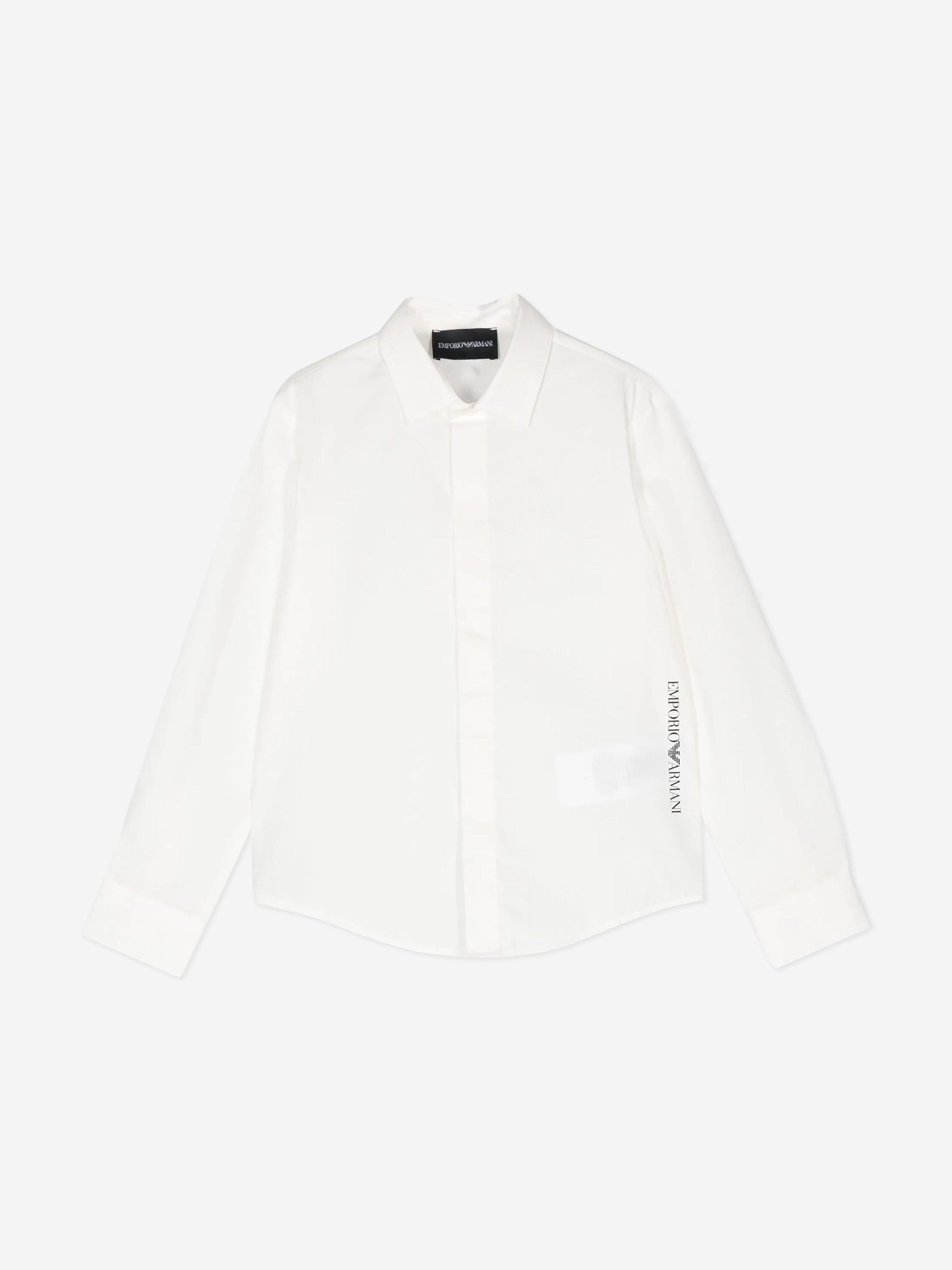 Emporio Armani Boys Logo Shirt in White Ebay Cheap Pice