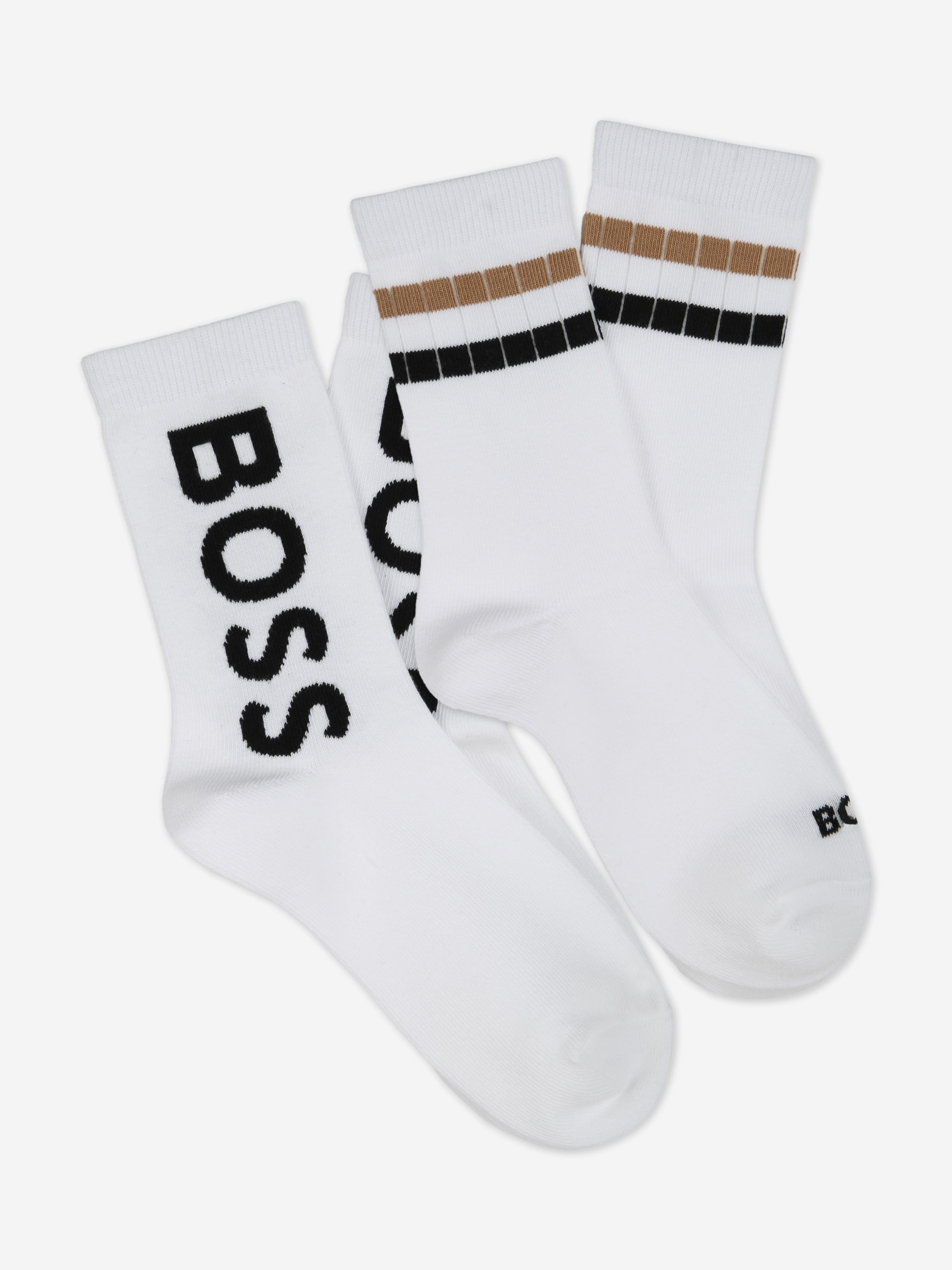 BOSS Boys Branded Socks Set (2 Pairs) in White Footlocker Online