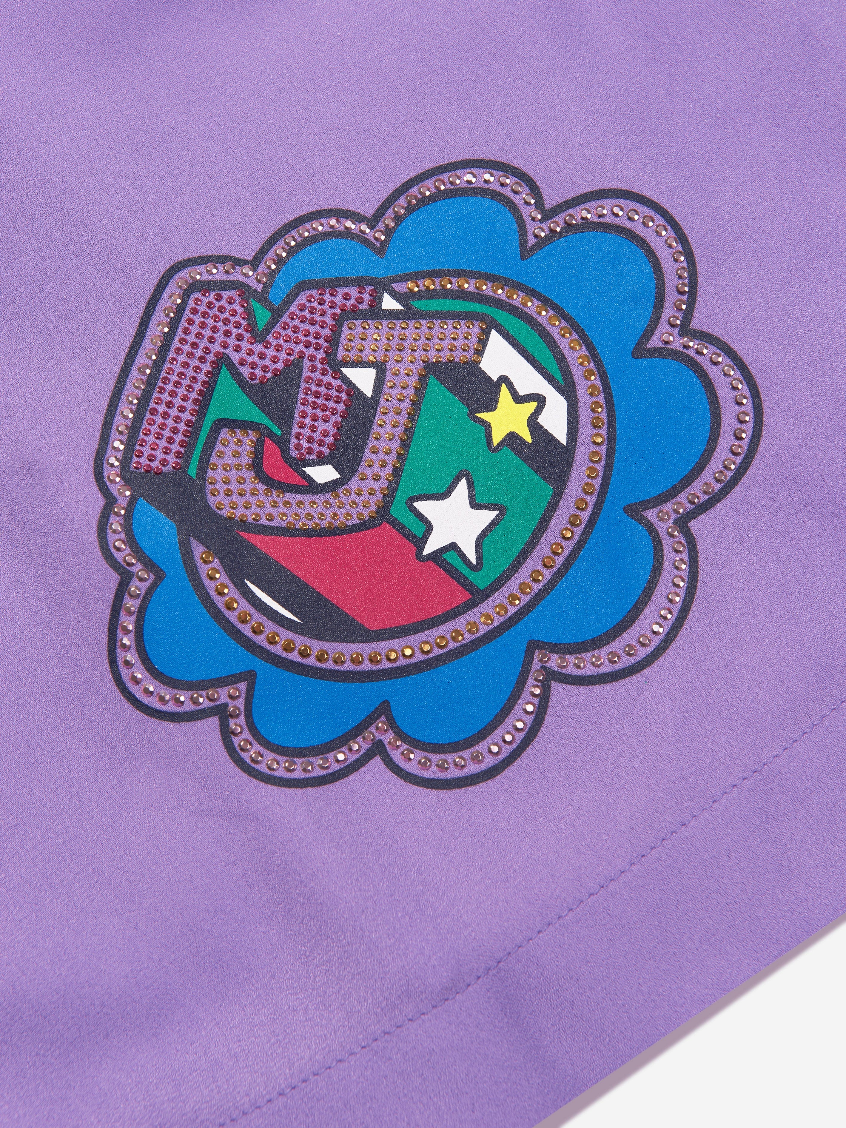 MARC JACOBS Girls Badge Print Dress in Purple Cheap Sale Wholesale Pice