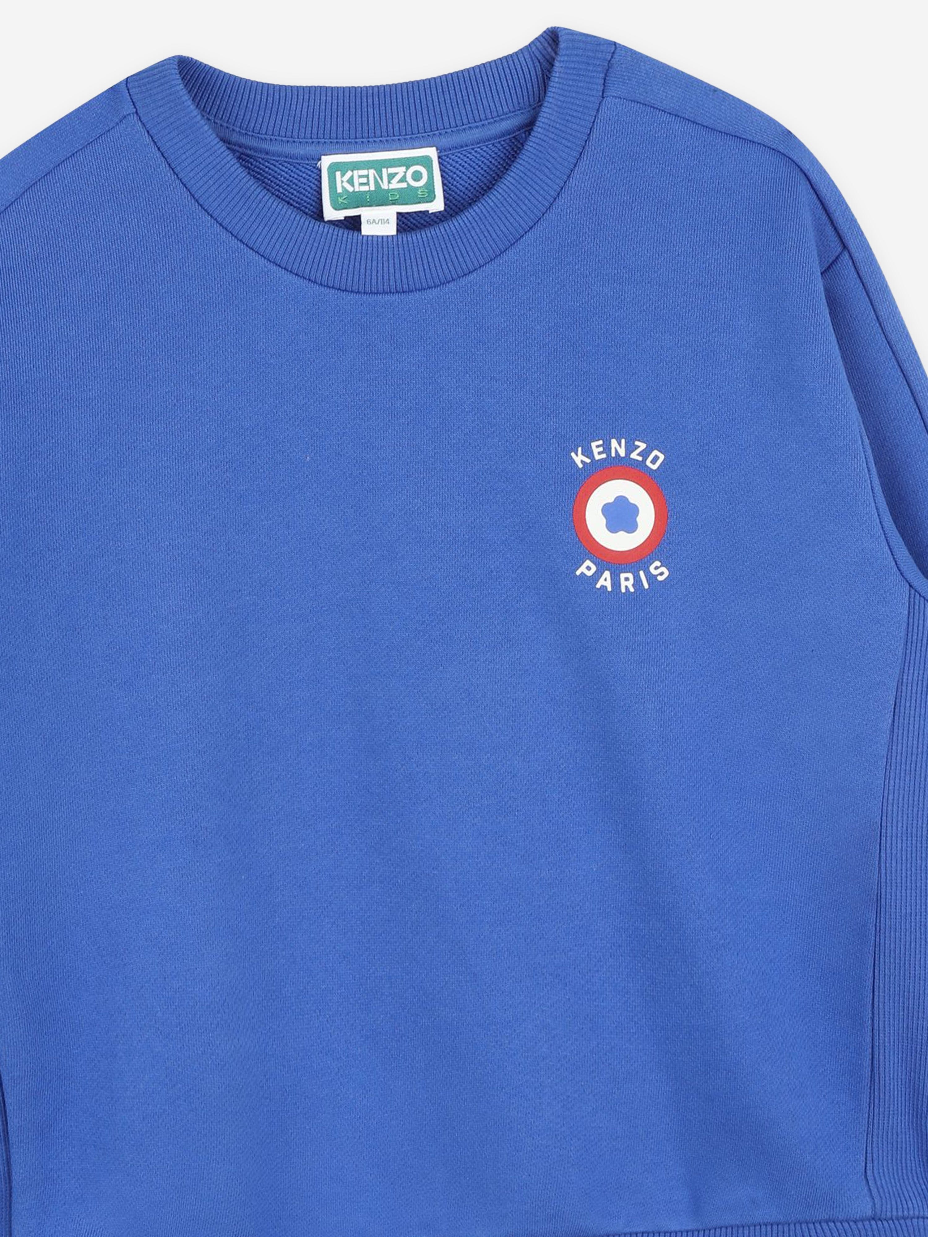 KENZO Boys Logo Sweatshirt in Blue Buy Cheap Brand New Unisex