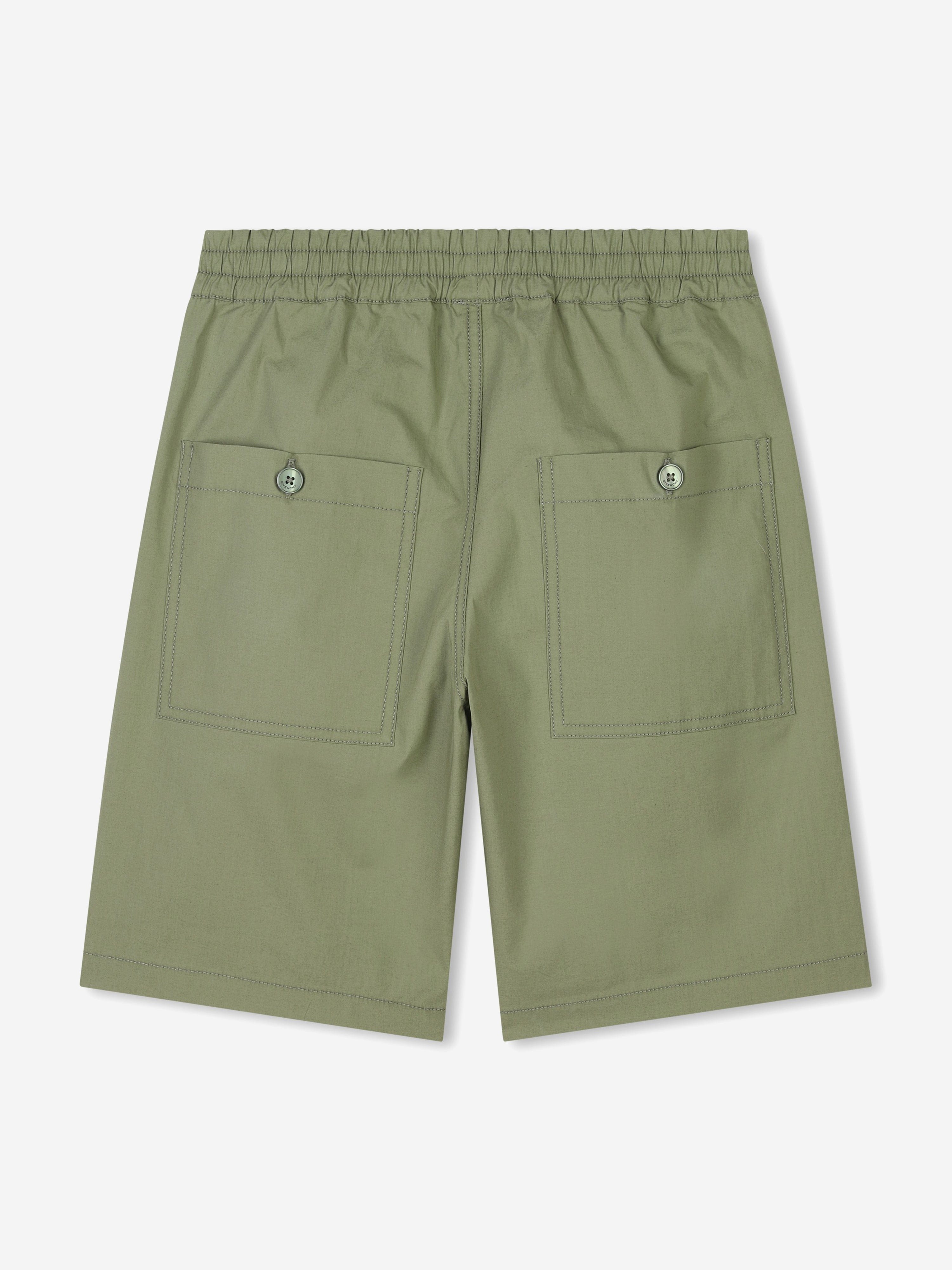 Boys Pocket Flap Bermuda Shorts in Green Online Sale